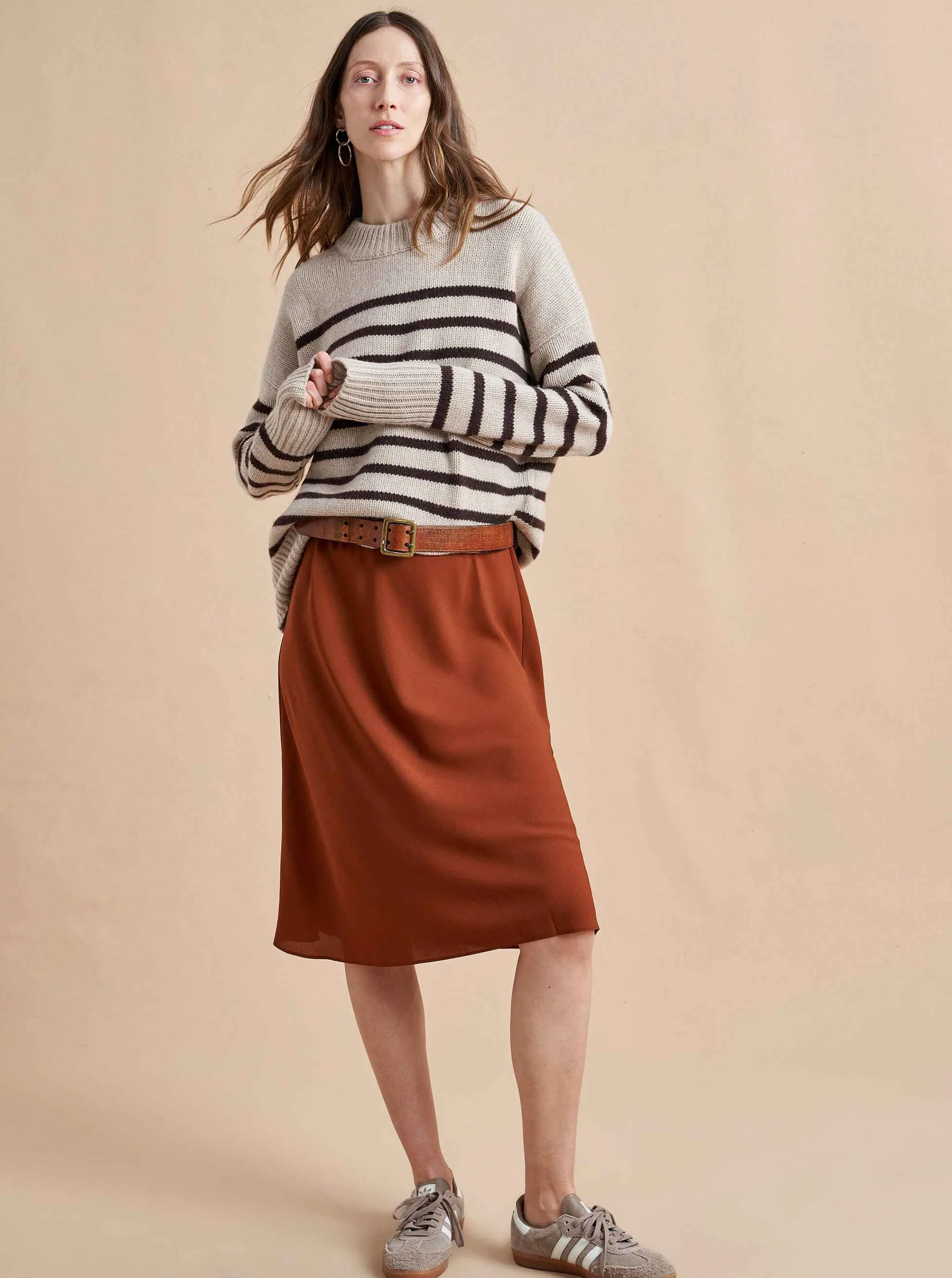 La Ligne Sweaters*Marin Sweater Tan/Chocolate