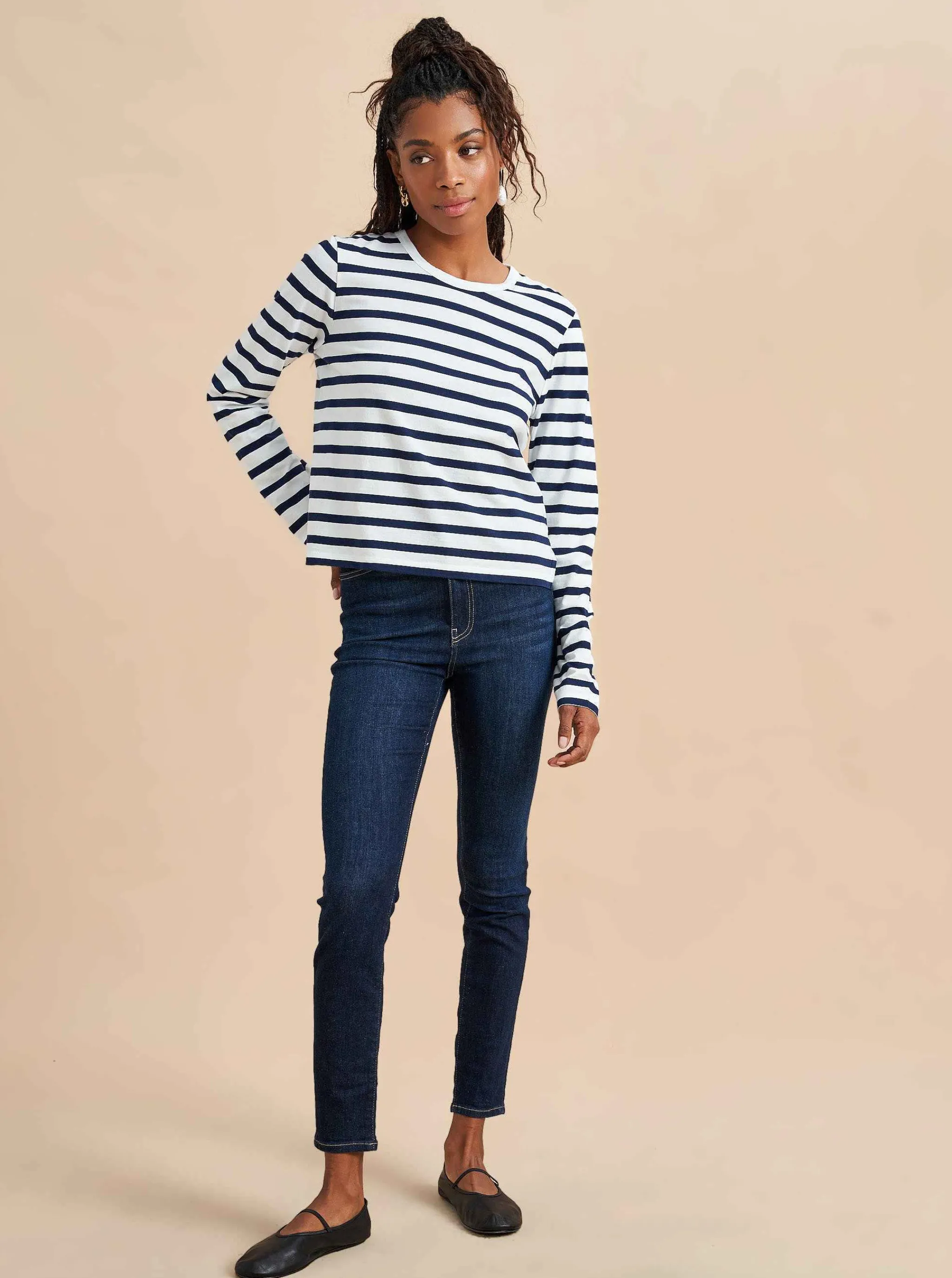 La Ligne Tops*Davie Tee White/Navy