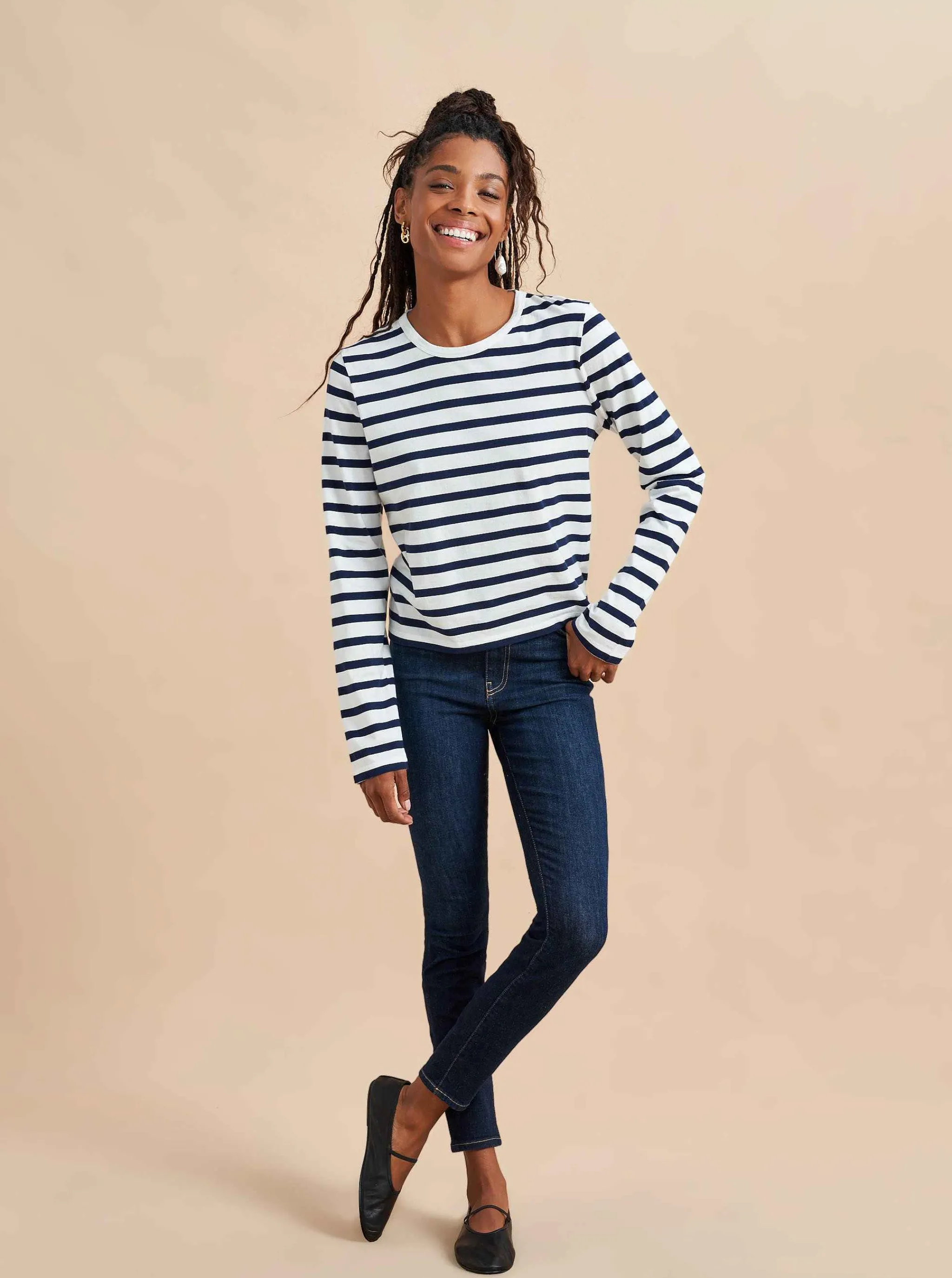 La Ligne Tops*Davie Tee White/Navy