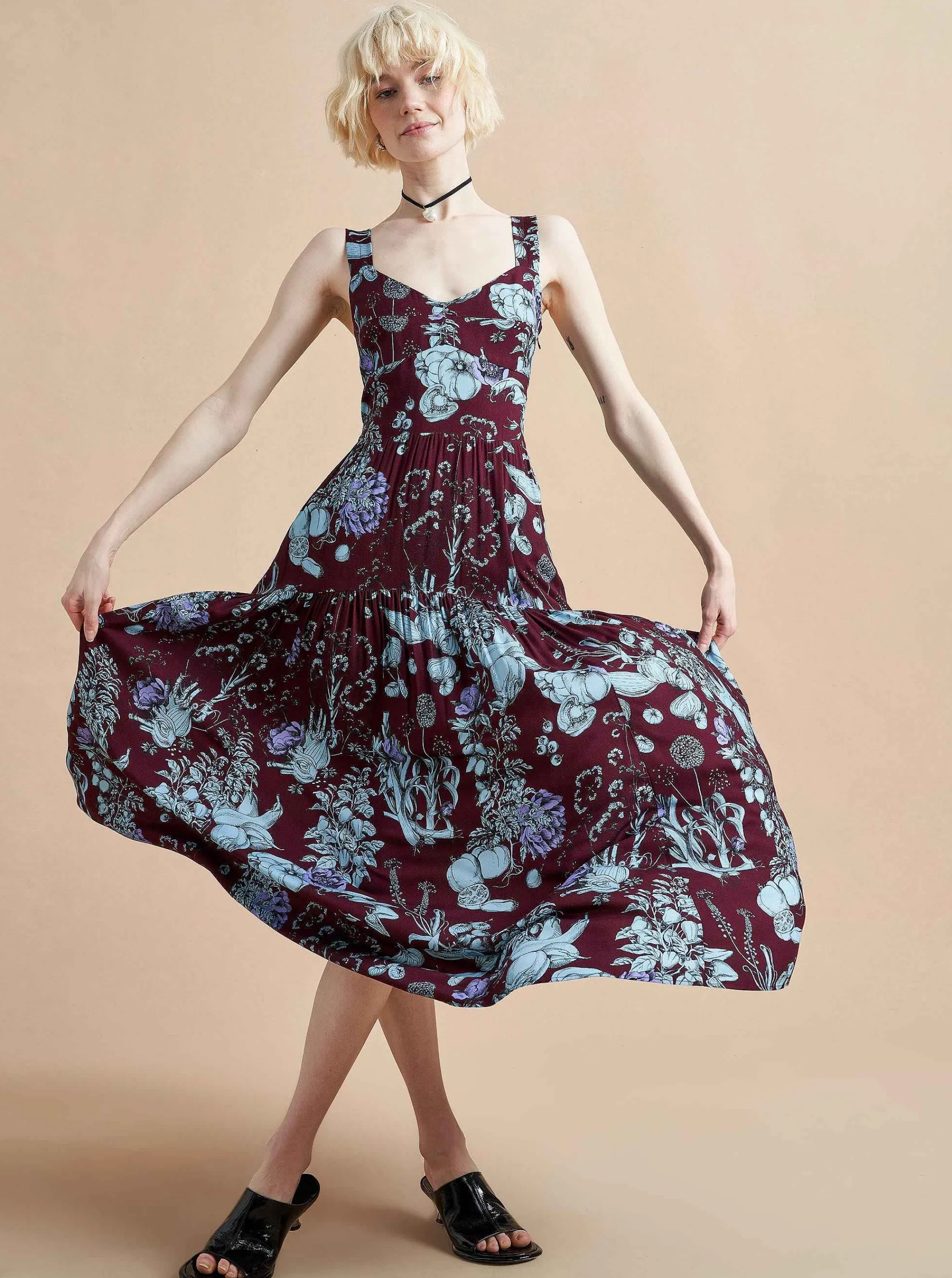 La Ligne Maxi Dresses*Laura Lee Dress Burgundy Toile