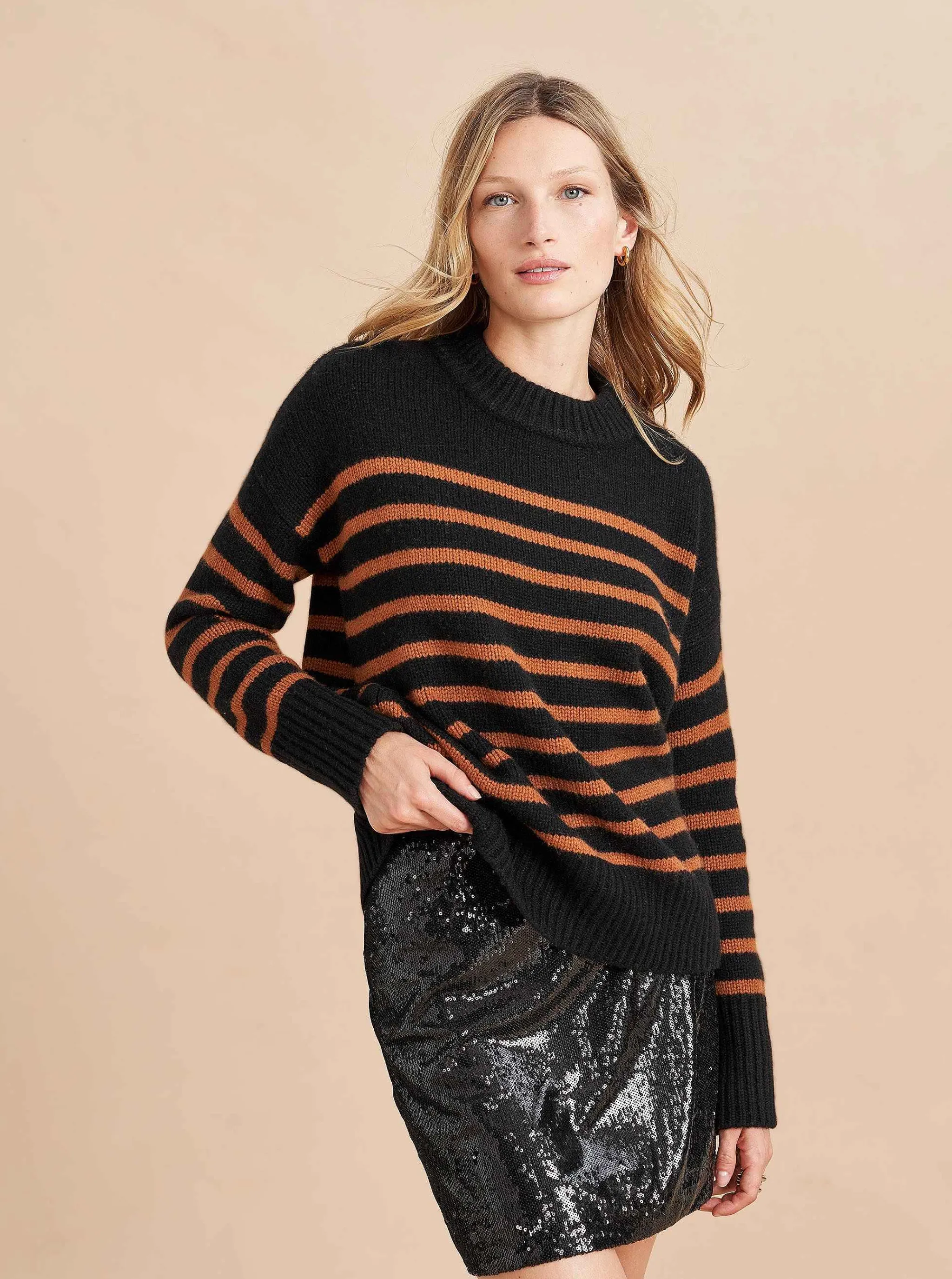 La Ligne Sweaters*Marin Sweater Black/Cognac