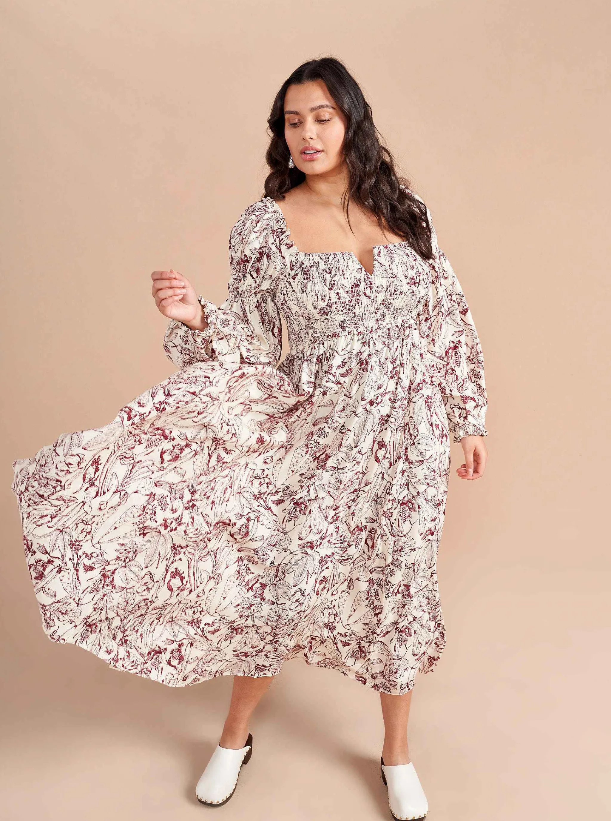 La Ligne Midi Dresses*Bettina Dress Burgundy Toile