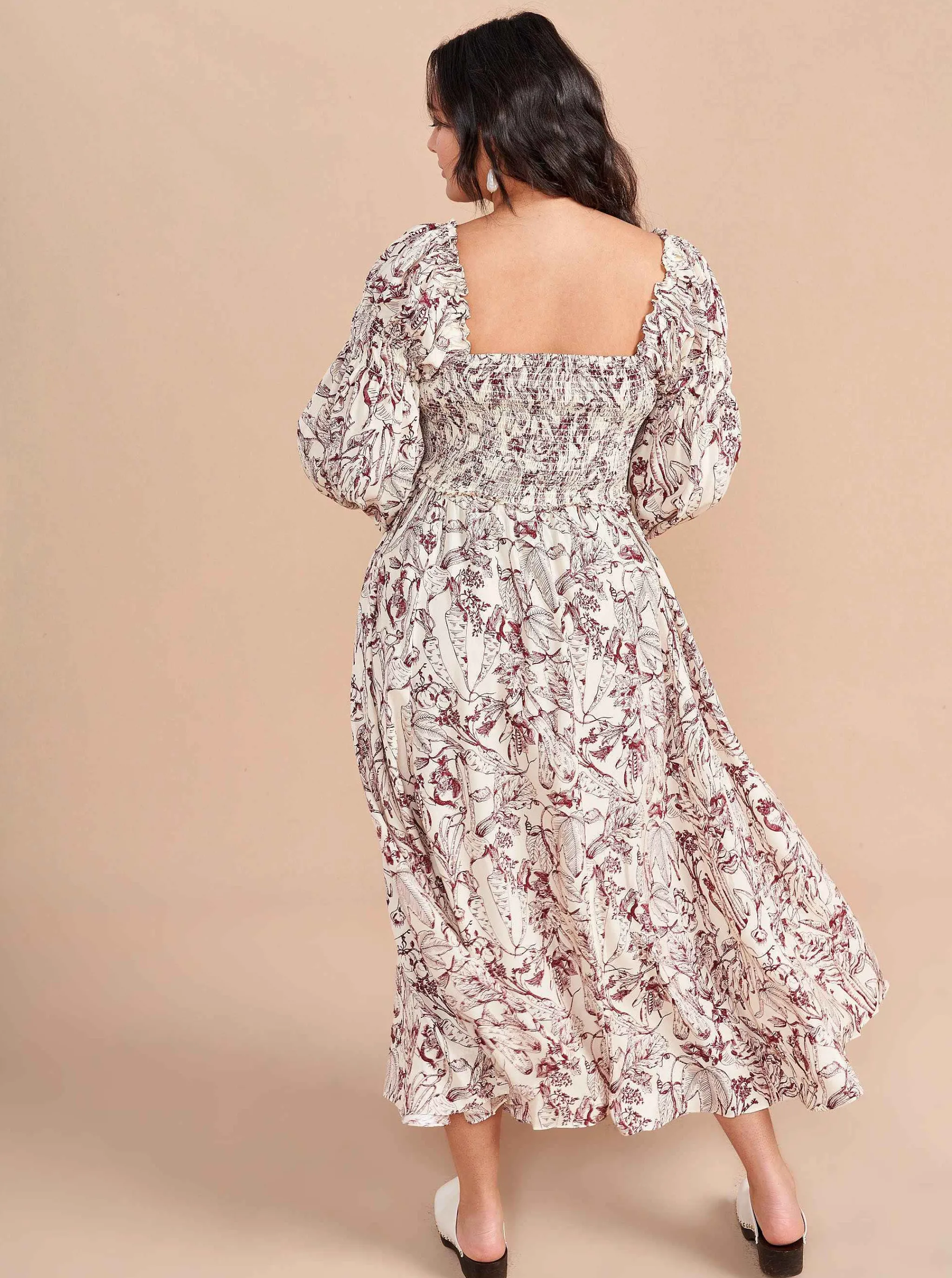 La Ligne Midi Dresses*Bettina Dress Burgundy Toile