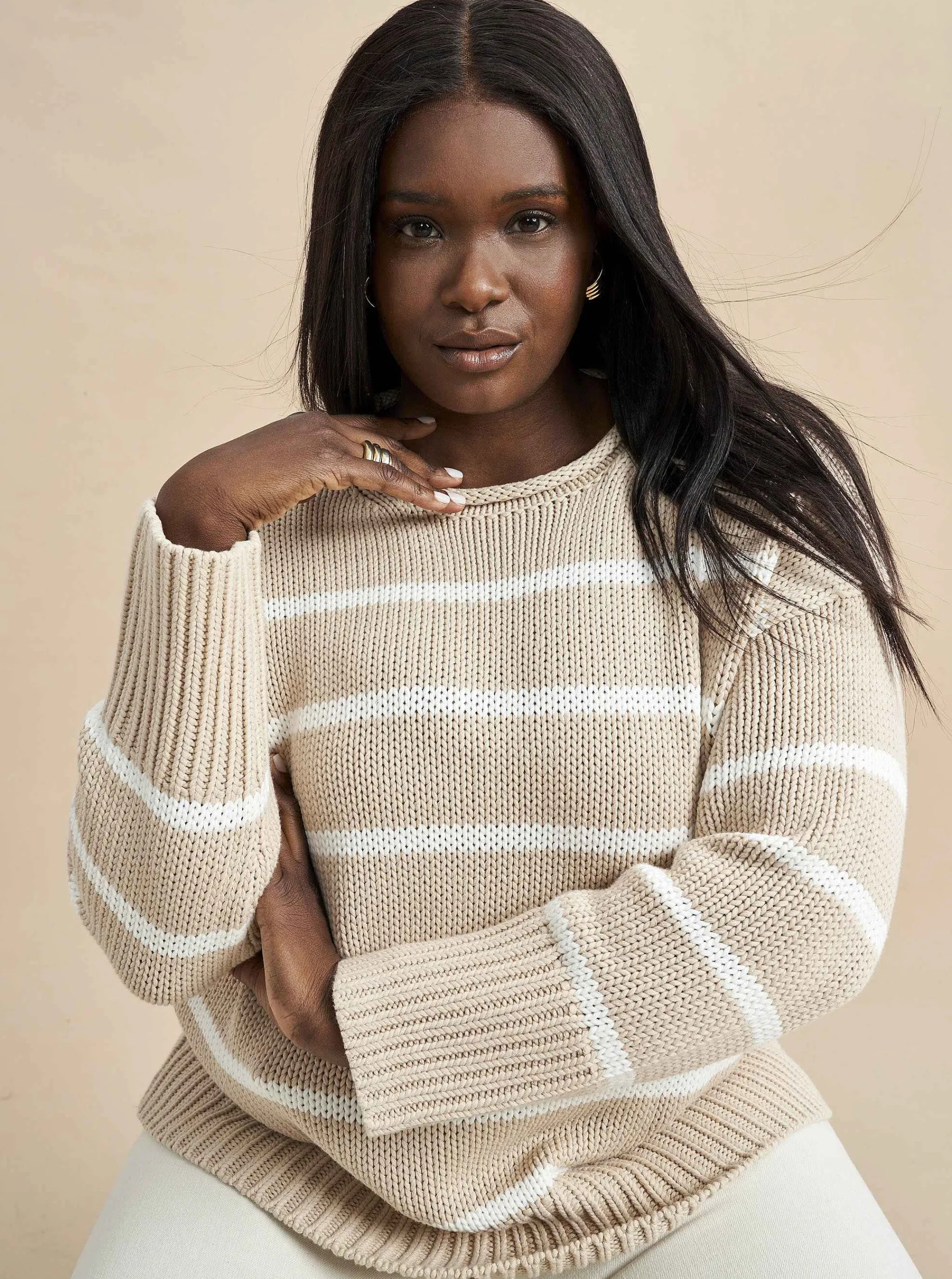 La Ligne Sweaters*Marina Sweater Camel/Cream