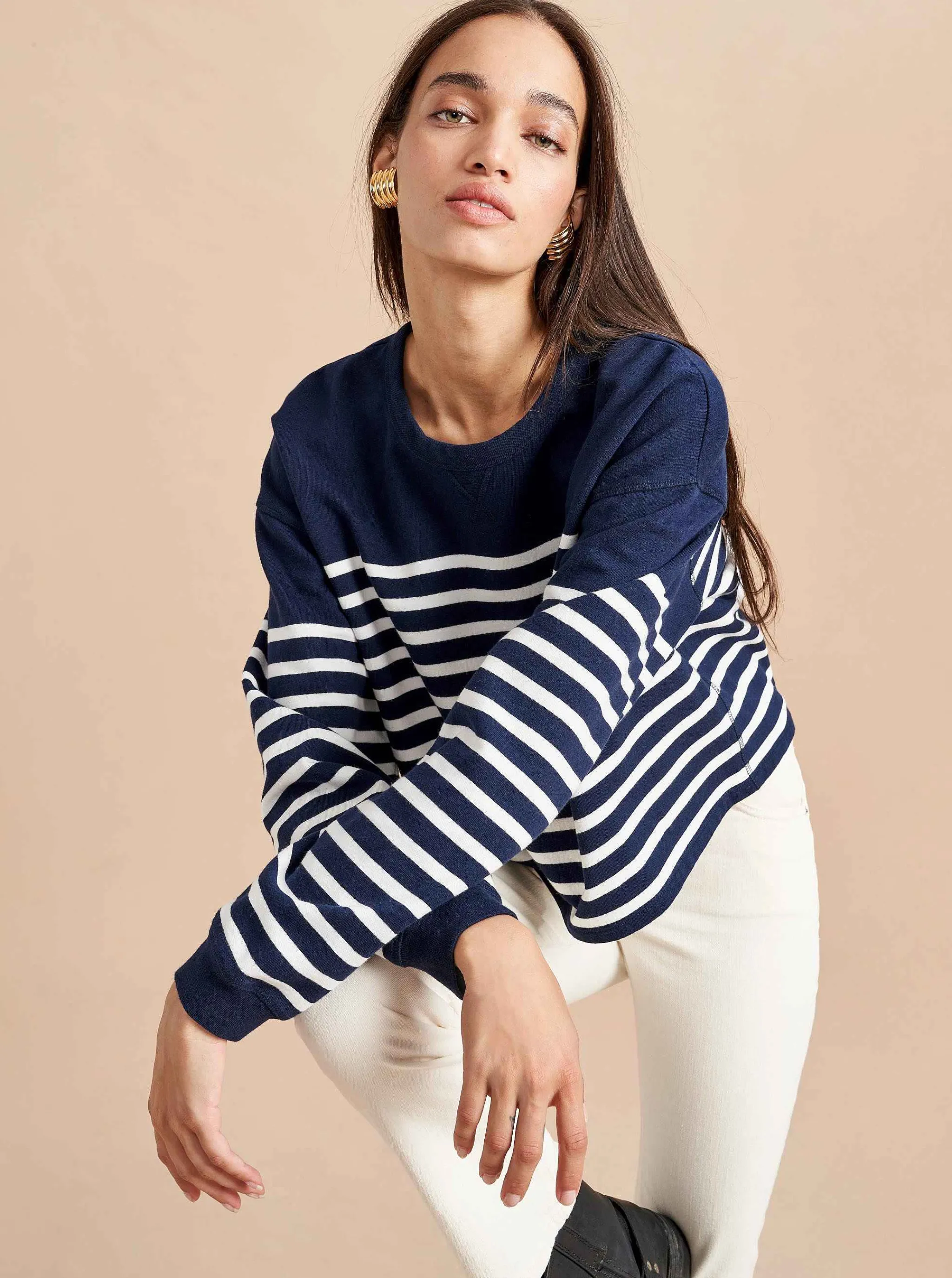 La Ligne Tops*Cropped James Sweatshirt