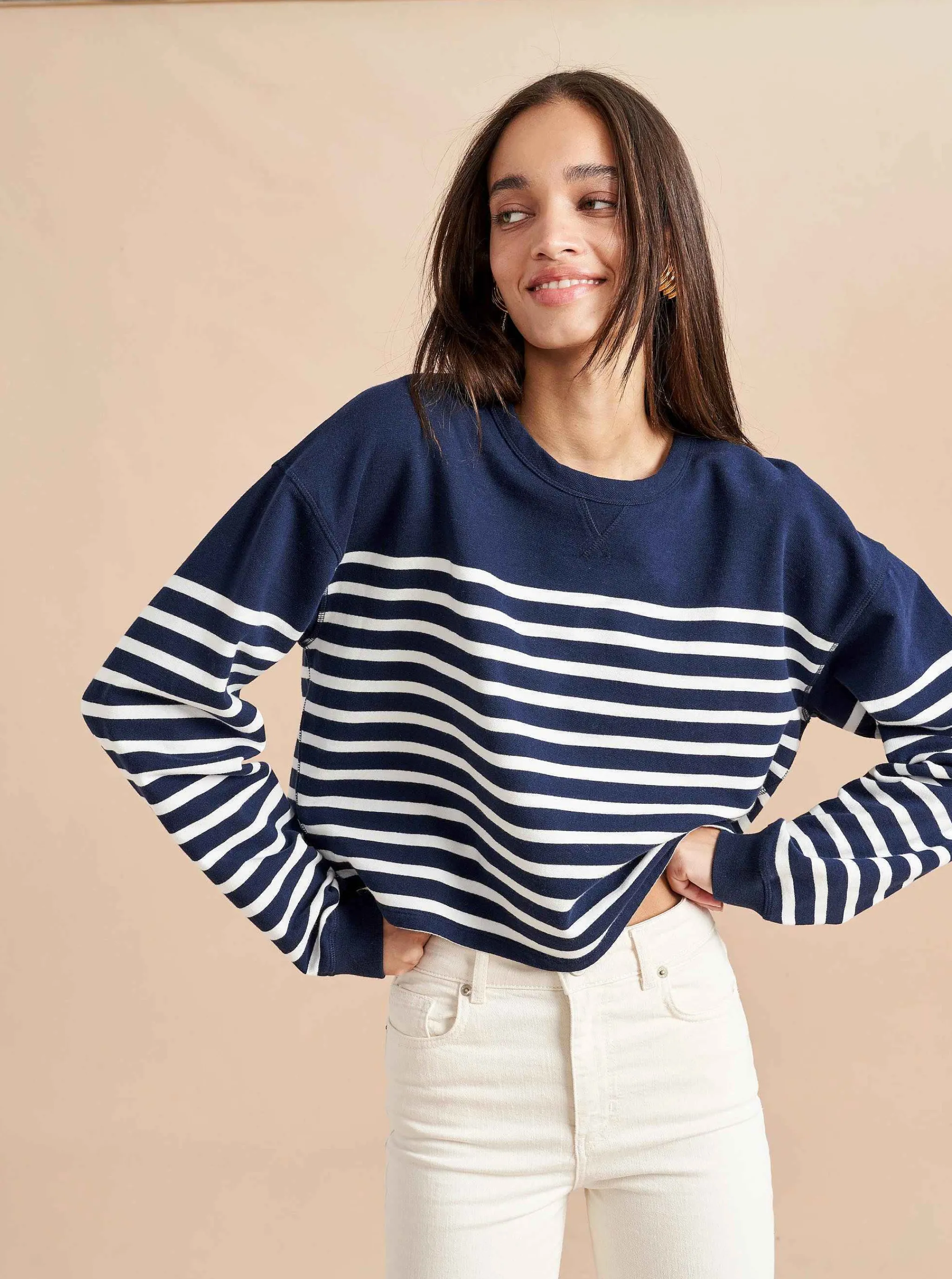 La Ligne Tops*Cropped James Sweatshirt