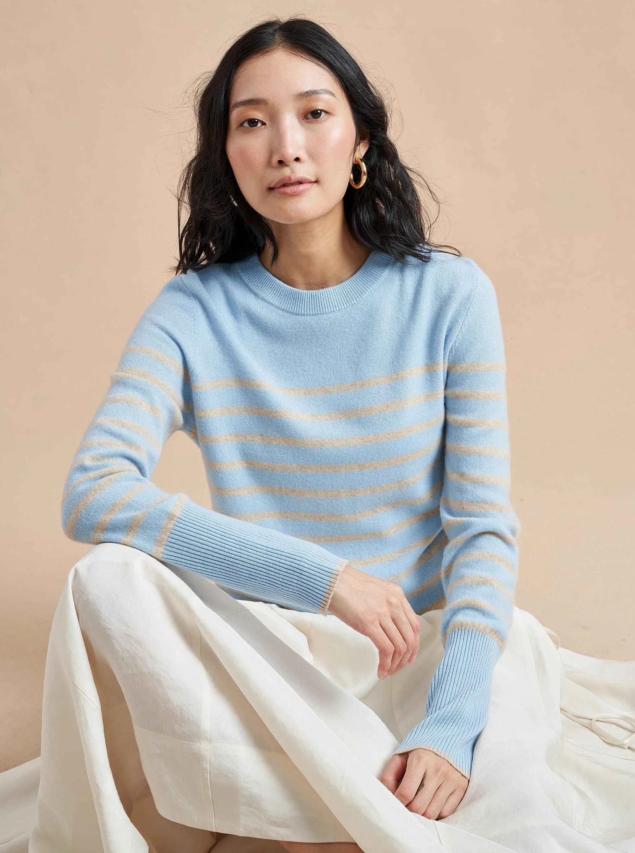 La Ligne Sweaters*Lean Lines Sweater Periwinkle/Beige