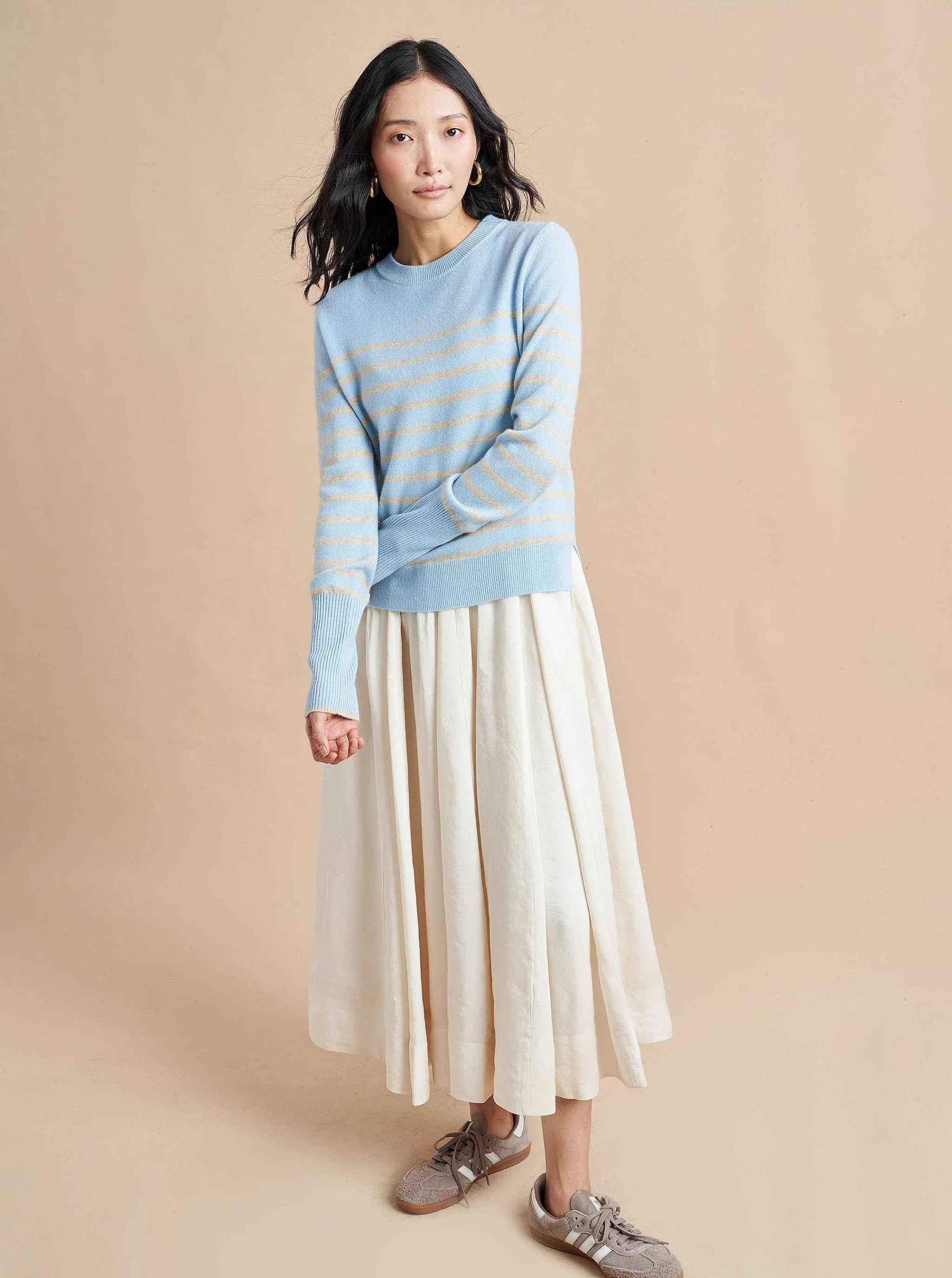 La Ligne Sweaters*Lean Lines Sweater Periwinkle/Beige