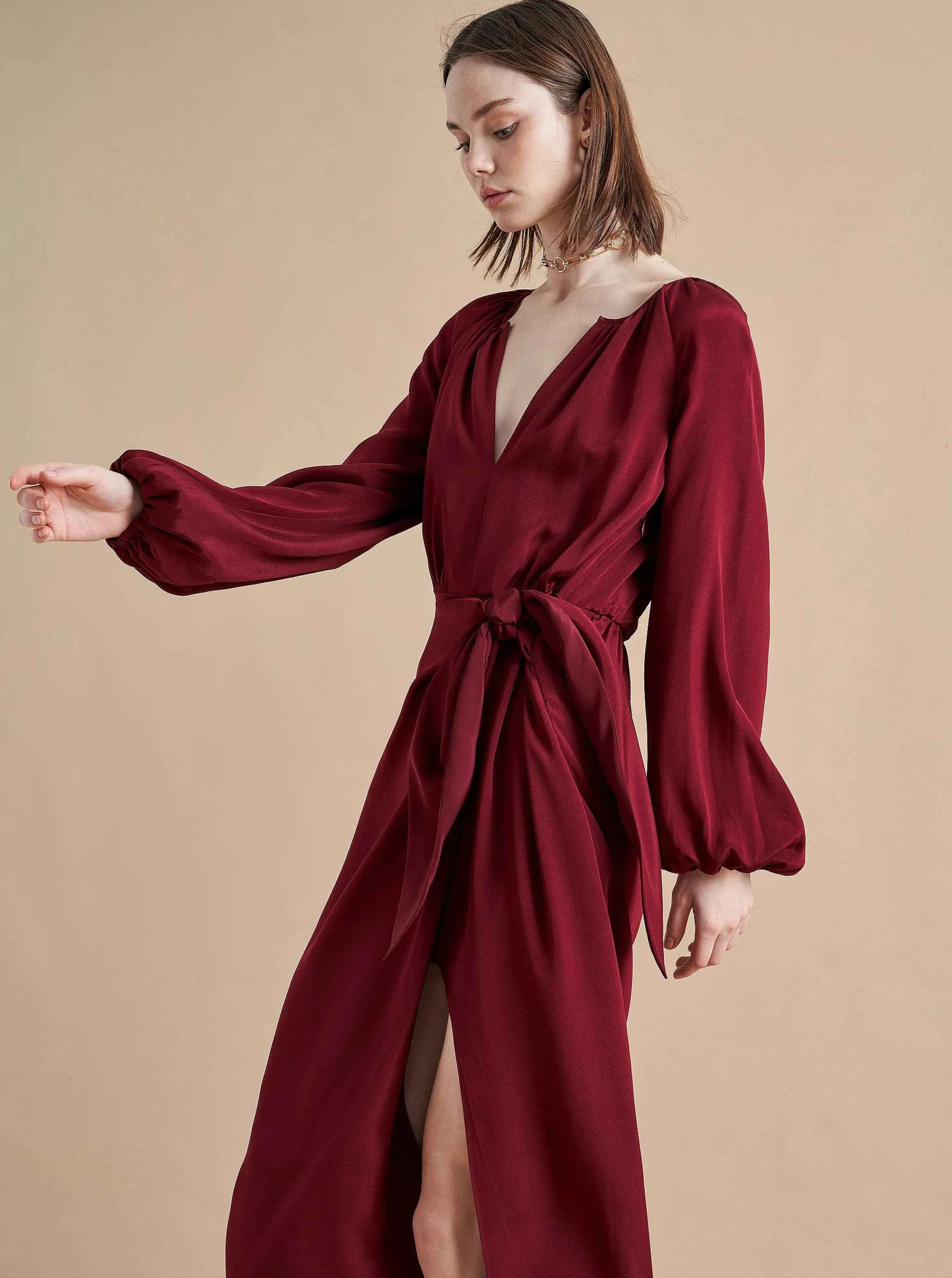 La Ligne Midi Dresses*Imogen Dress Burgundy