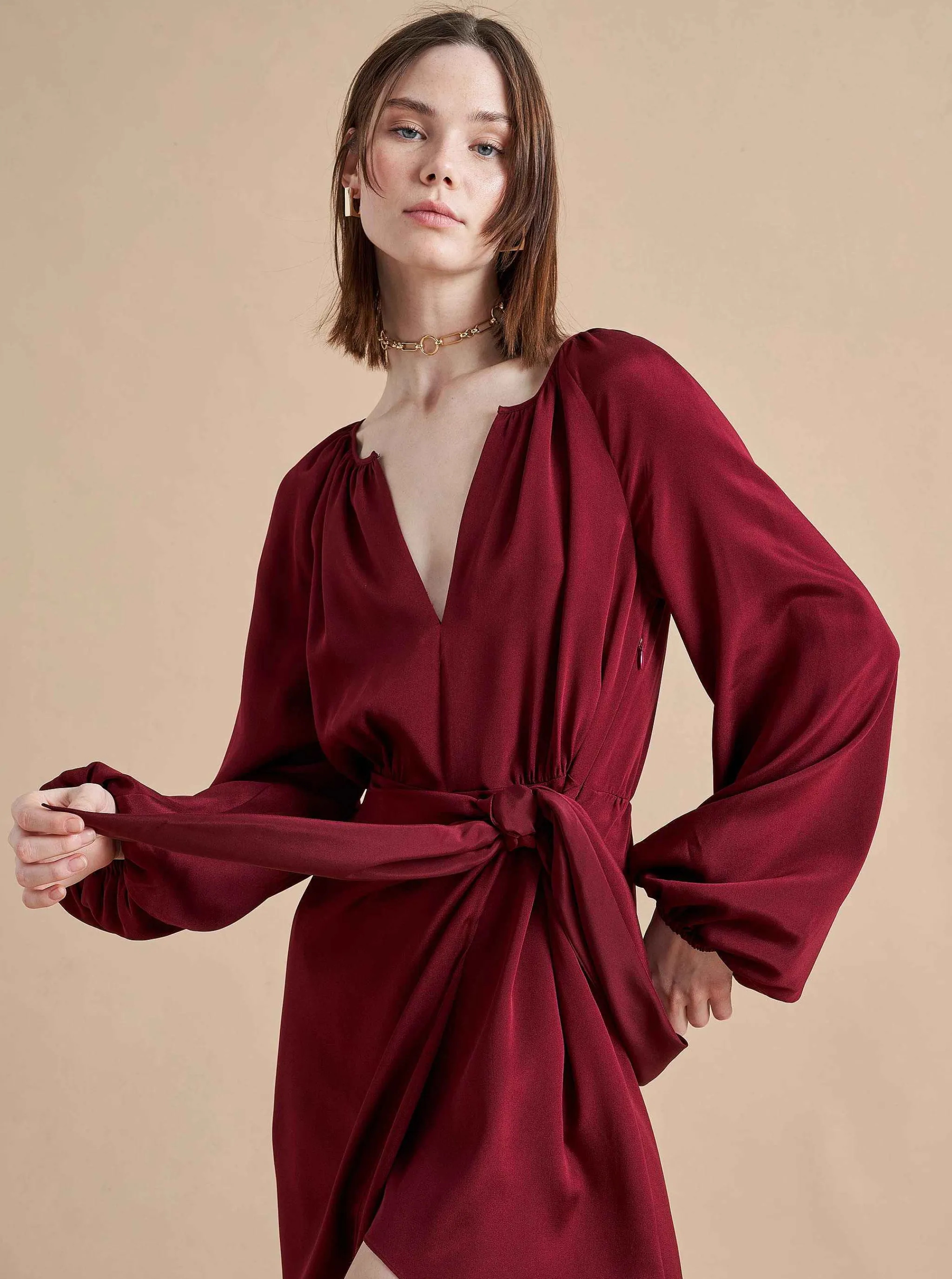 La Ligne Midi Dresses*Imogen Dress Burgundy
