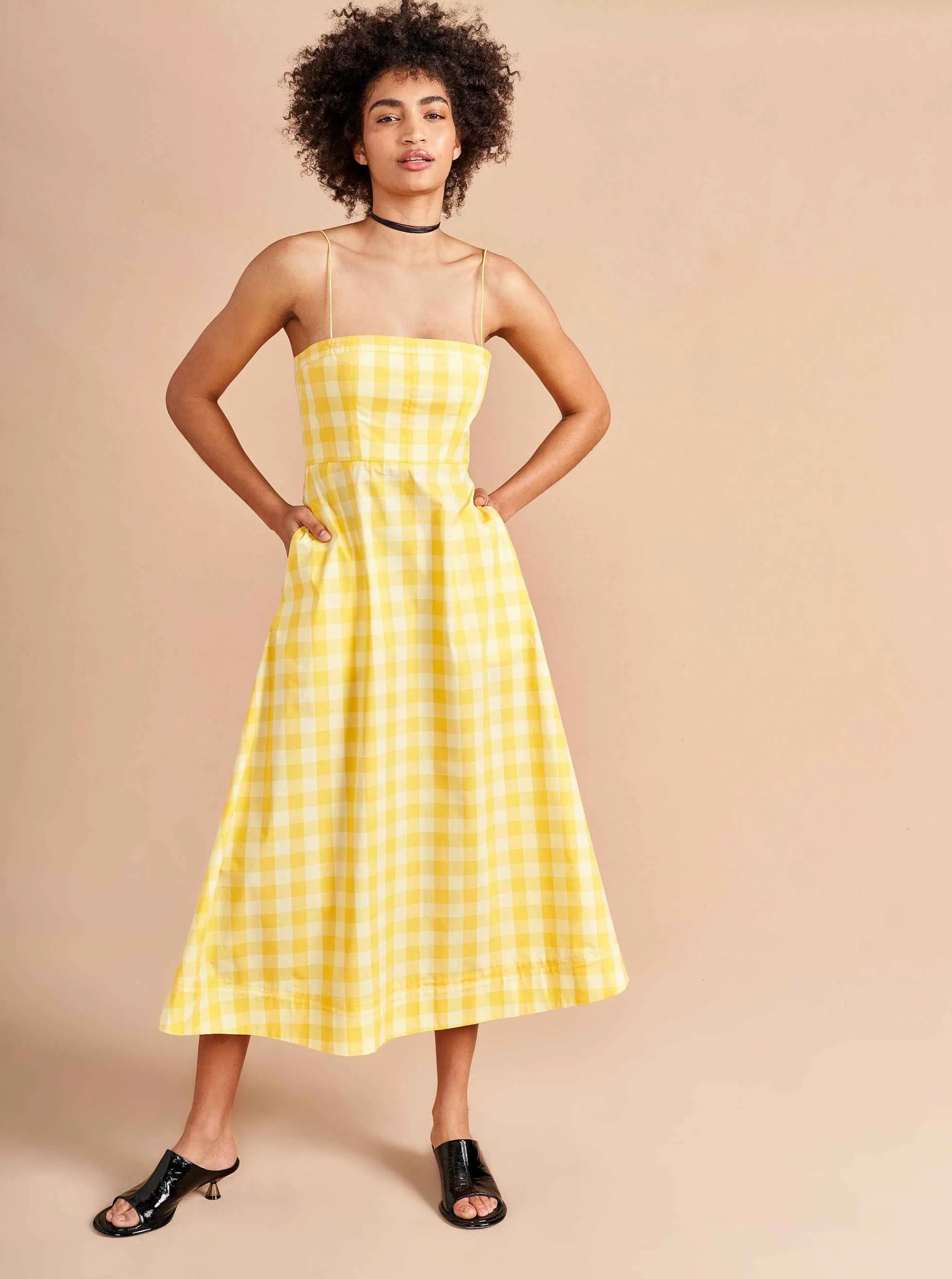 La Ligne Midi Dresses*Fran Dress Butter/Lemon