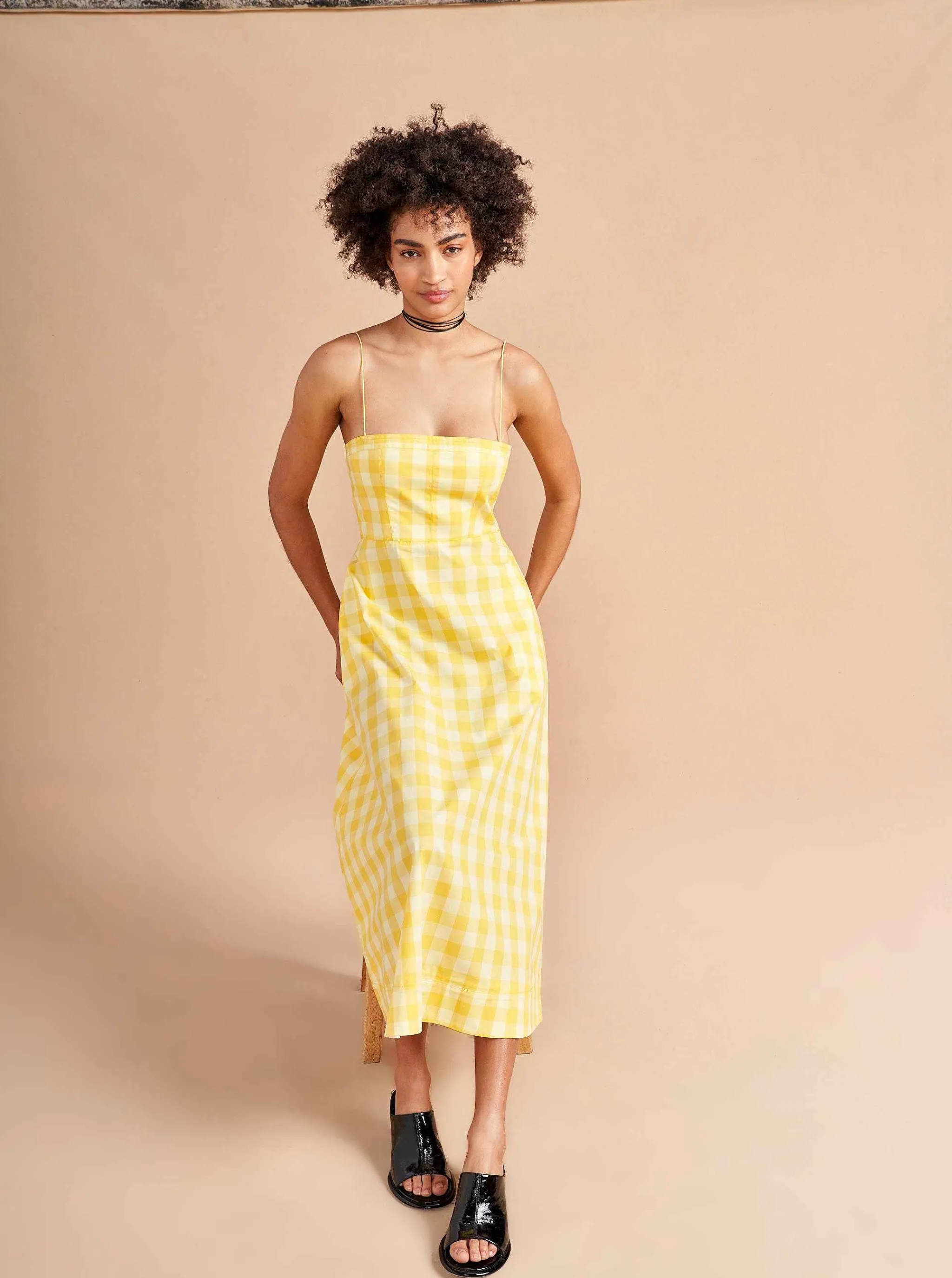 La Ligne Midi Dresses*Fran Dress Butter/Lemon