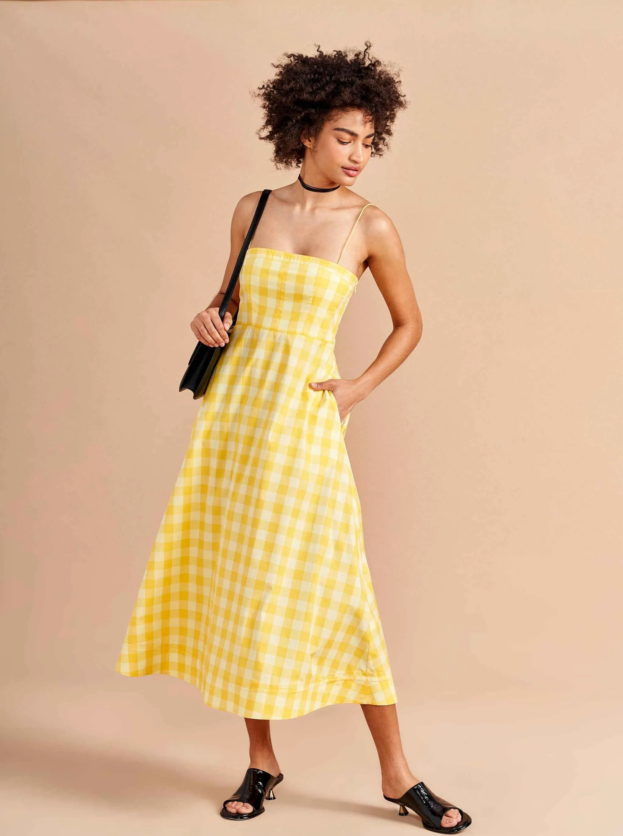 La Ligne Midi Dresses*Fran Dress Butter/Lemon