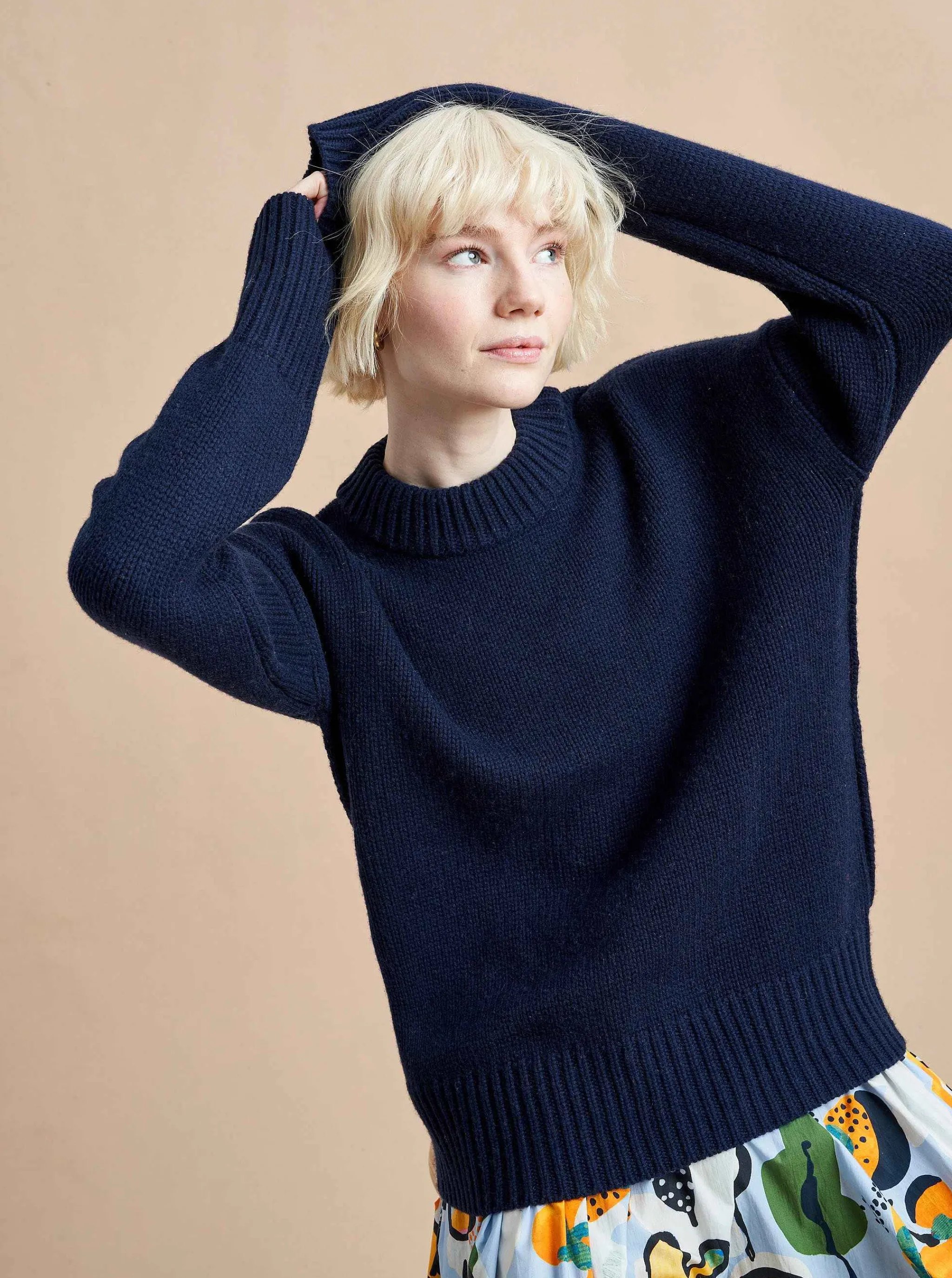 La Ligne Sweaters*Solid Marin Sweater Navy