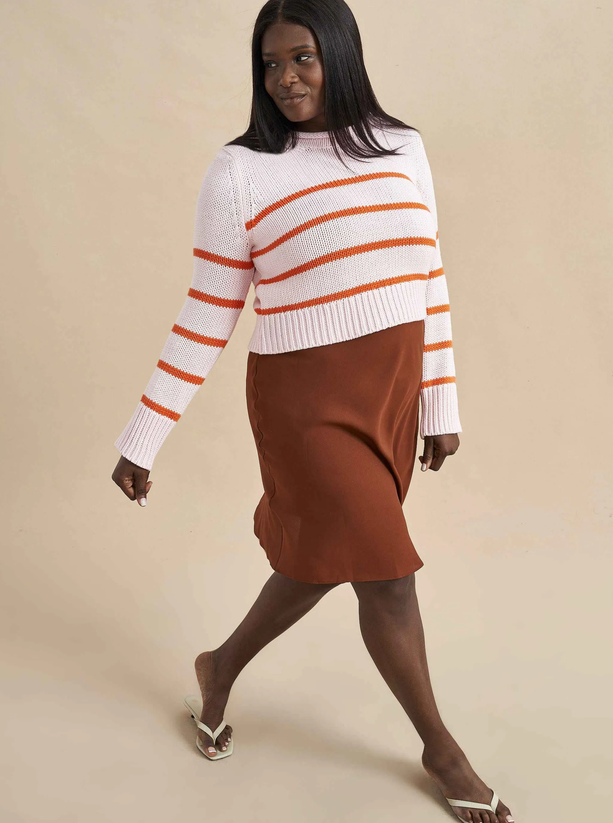 La Ligne Sweaters*Mini Marina Sweater Blush/Tangerine