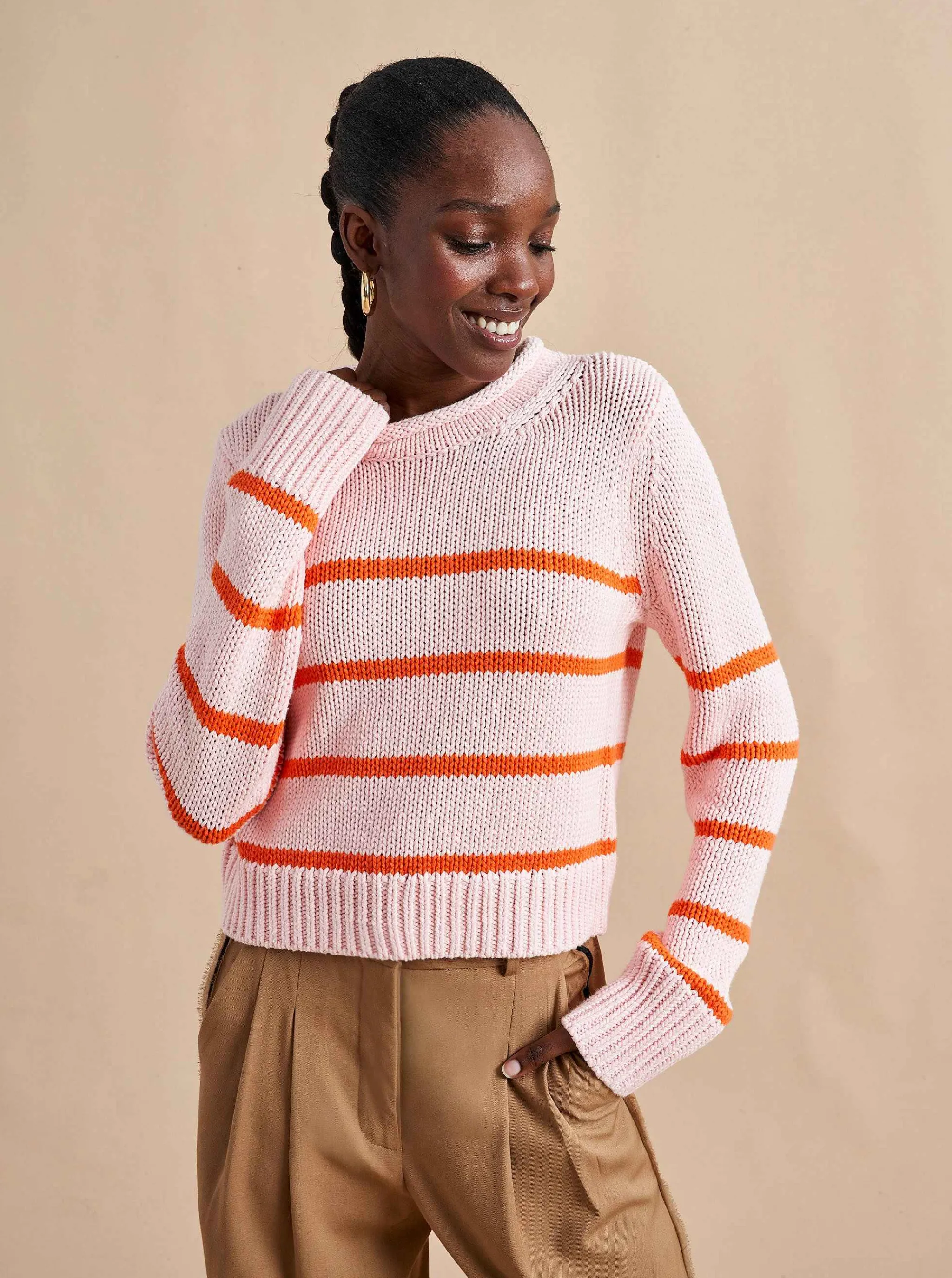 La Ligne Sweaters*Mini Marina Sweater Blush/Tangerine