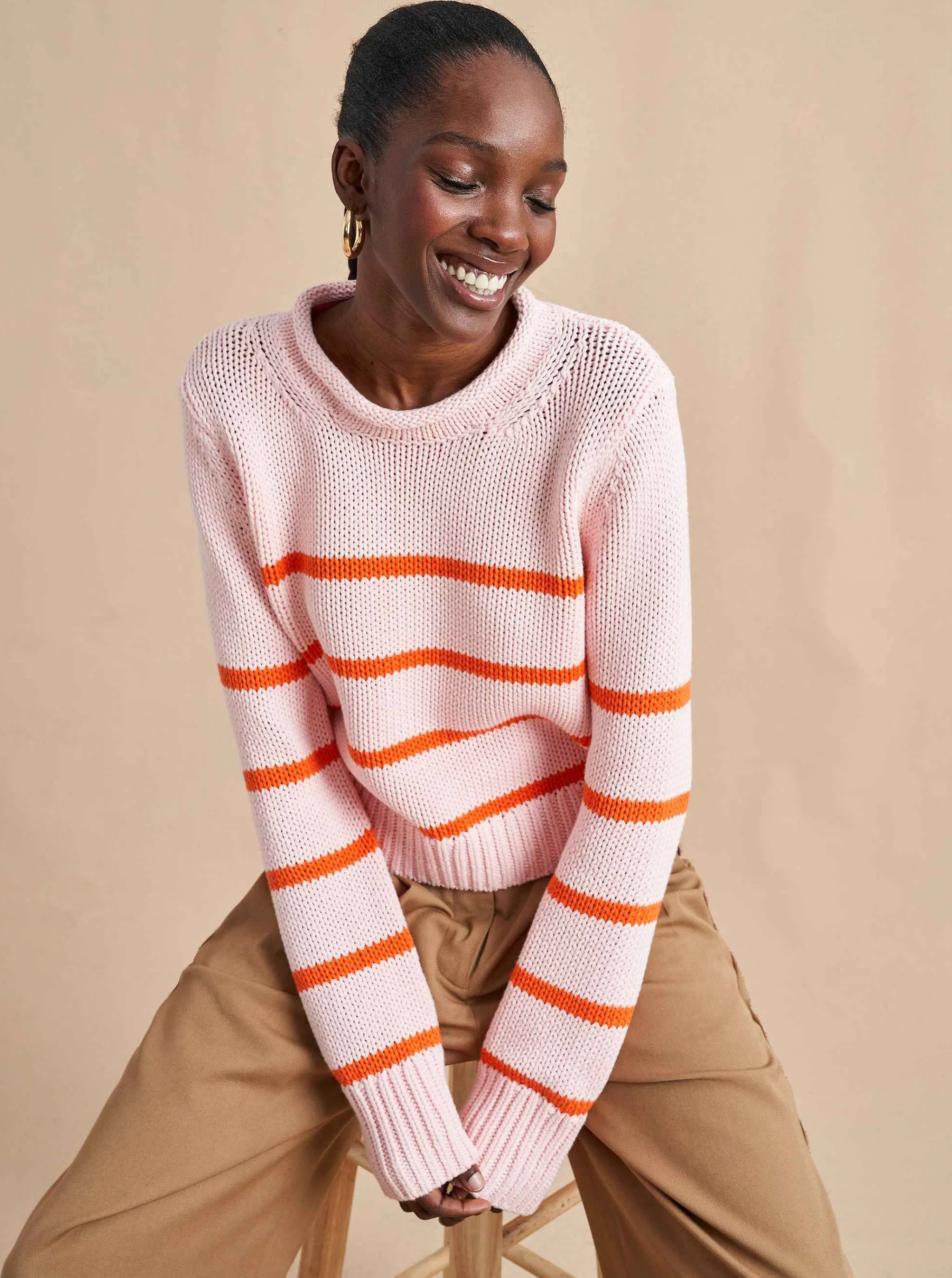 La Ligne Sweaters*Mini Marina Sweater Blush/Tangerine
