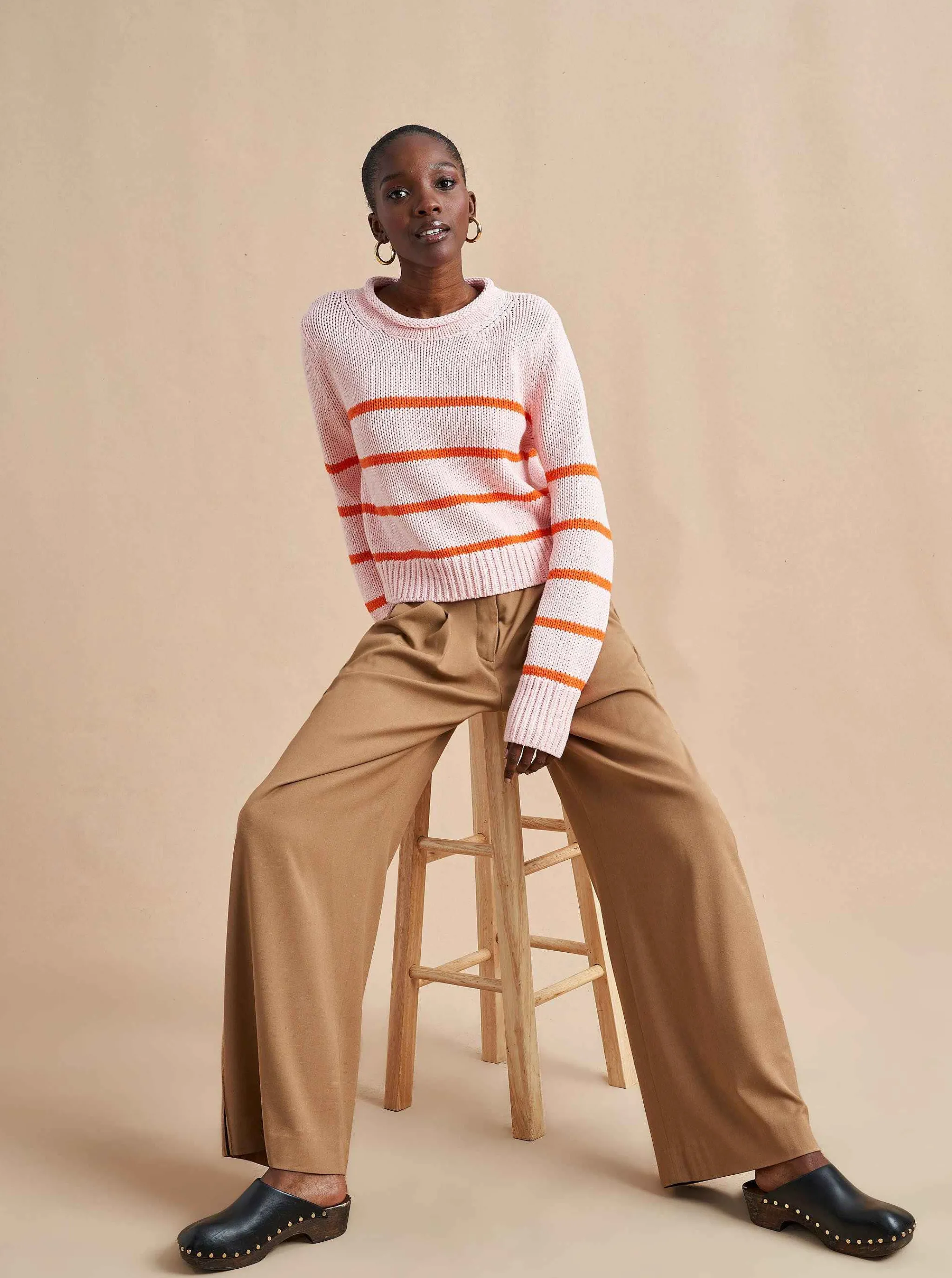 La Ligne Sweaters*Mini Marina Sweater Blush/Tangerine