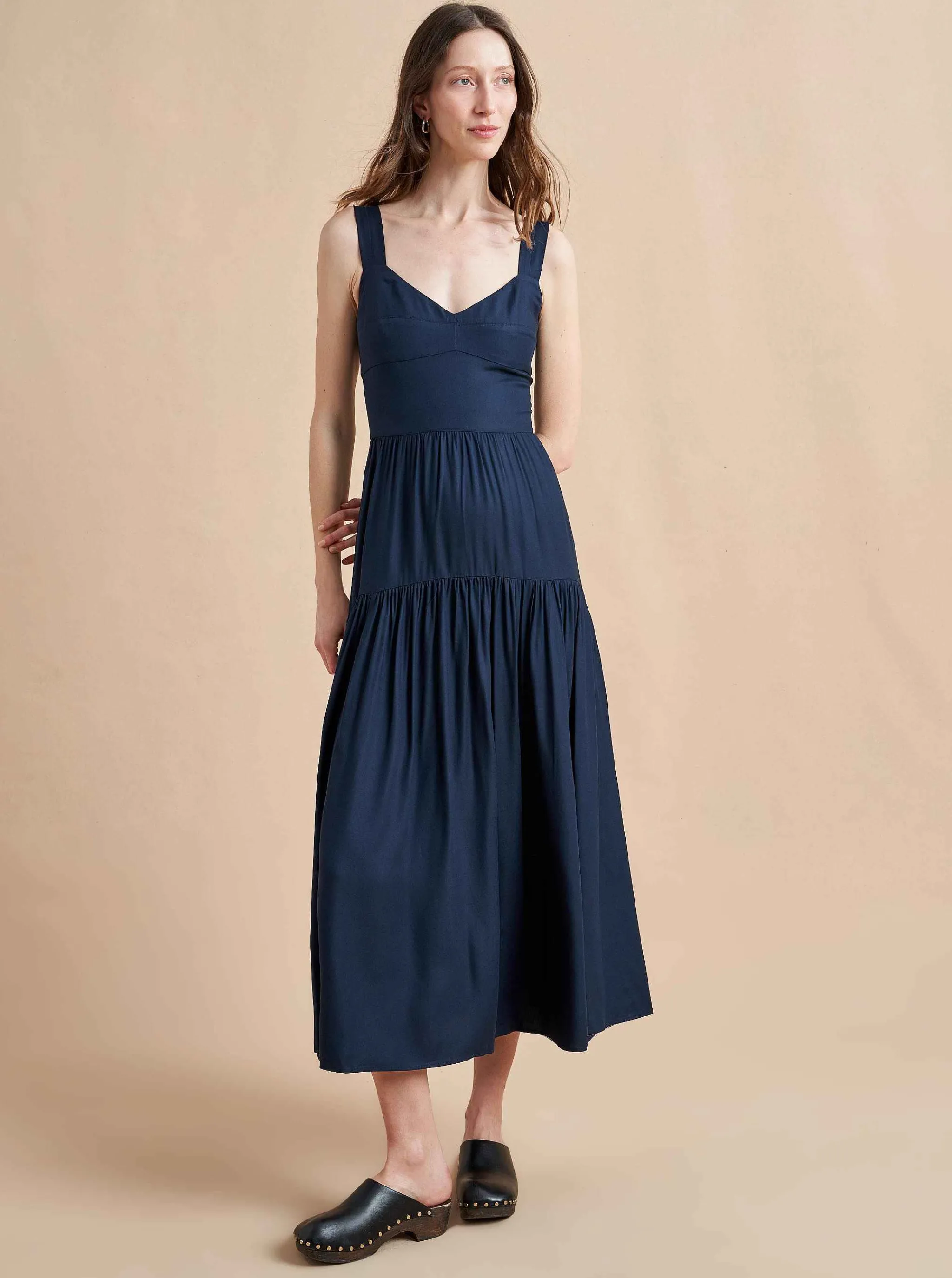 La Ligne Midi Dresses*Laura Lee Dress Navy