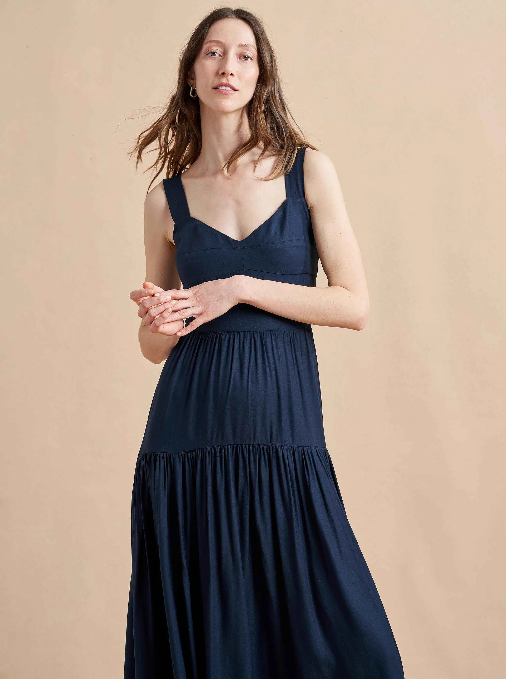 La Ligne Midi Dresses*Laura Lee Dress Navy