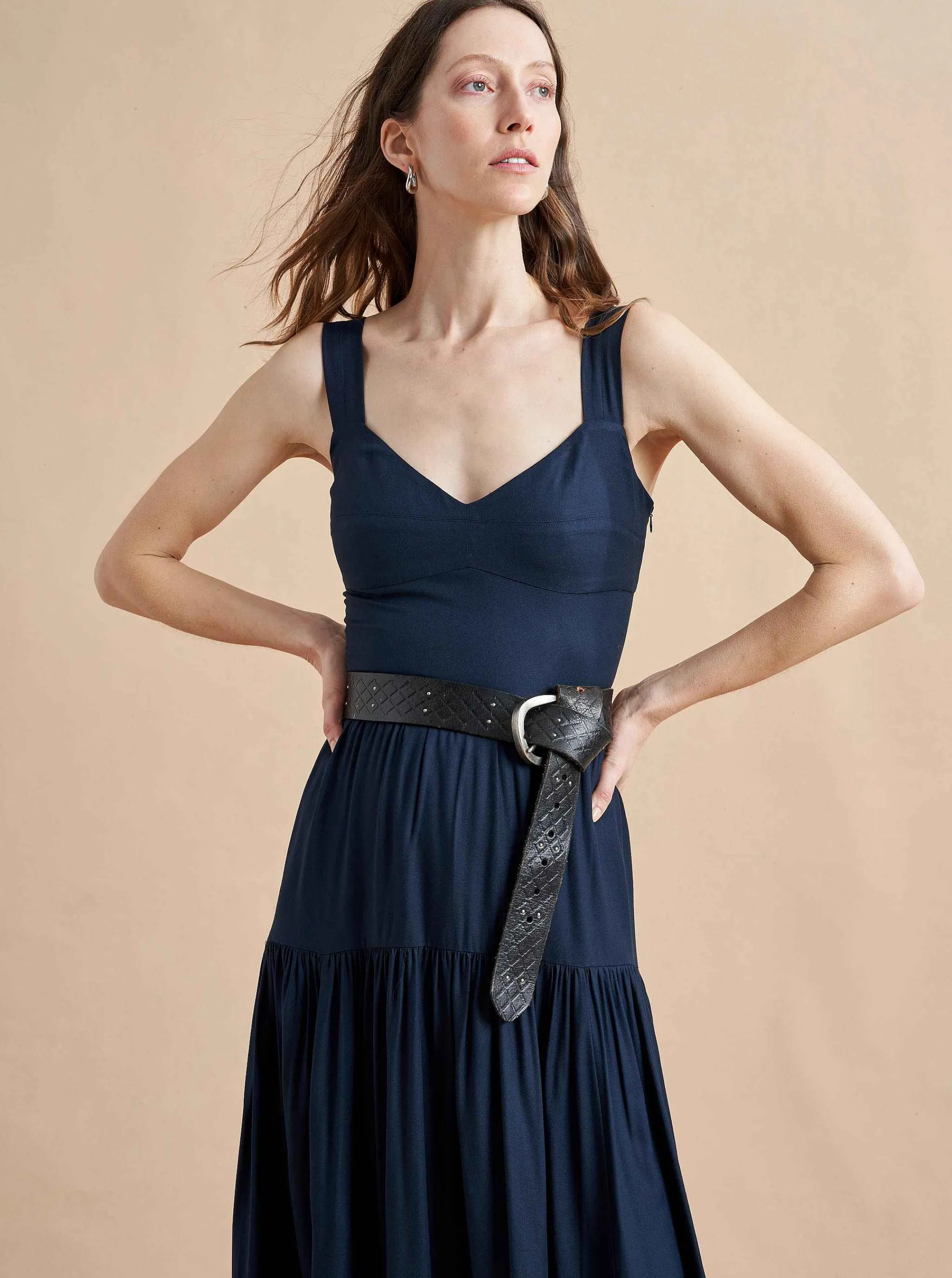 La Ligne Midi Dresses*Laura Lee Dress Navy