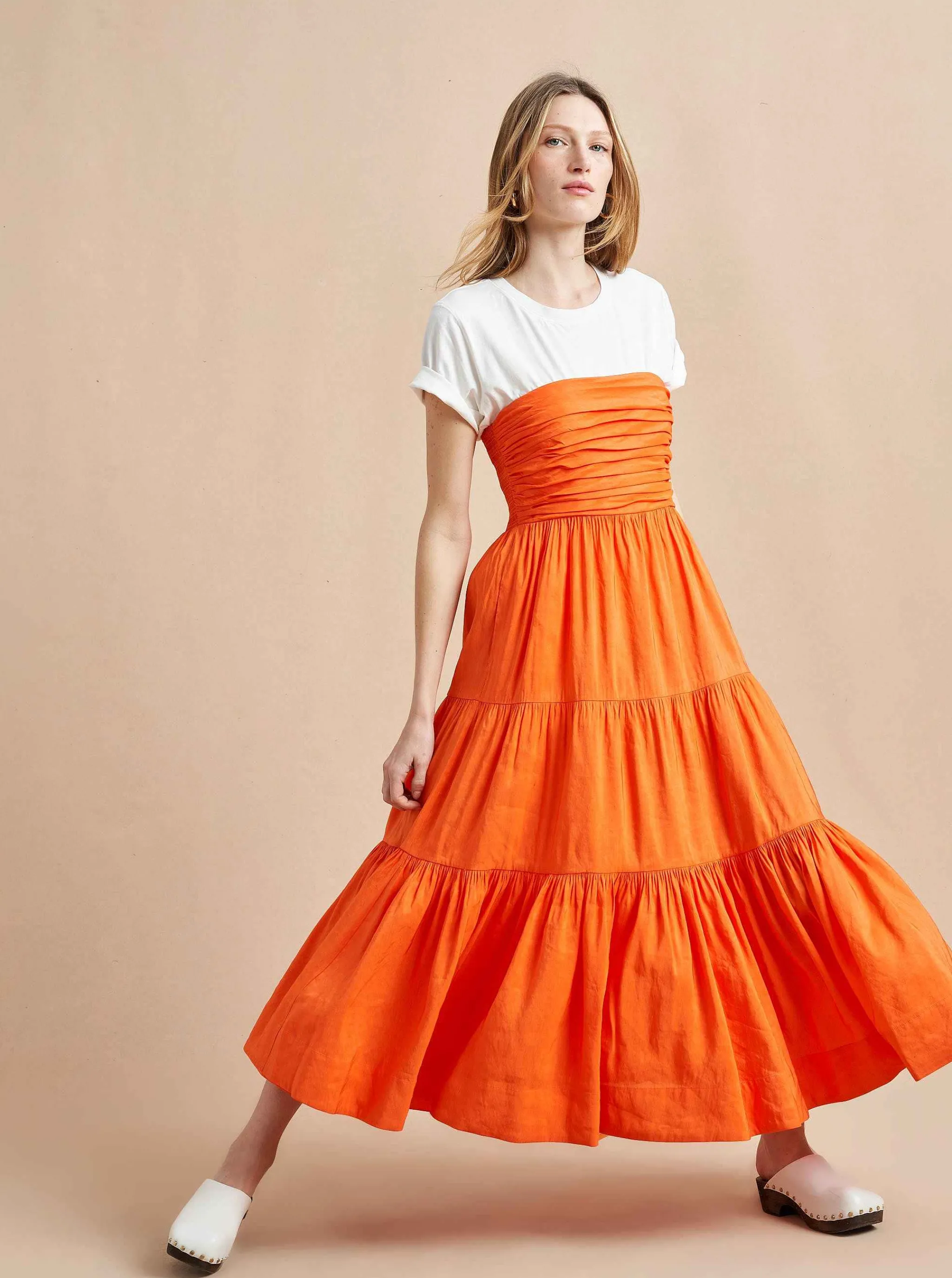 La Ligne Midi Dresses*Sleeveless Sofia Dress Tangerine