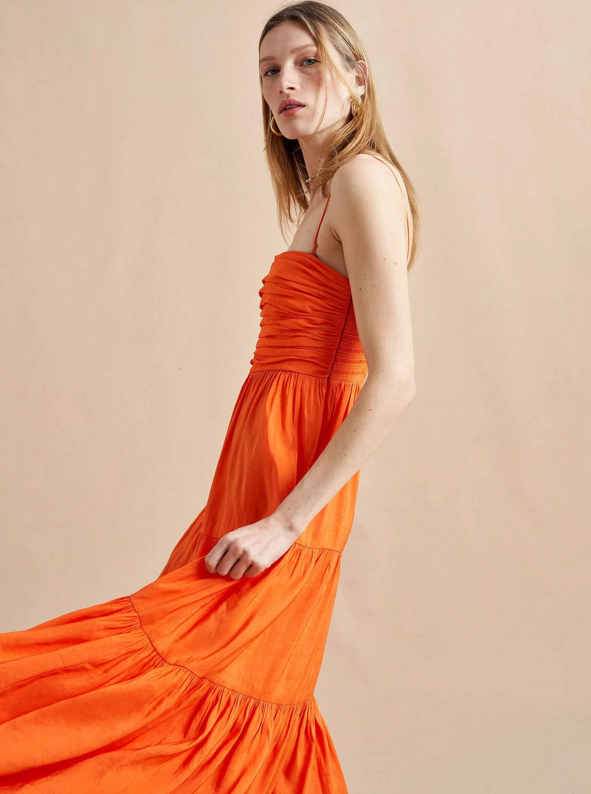 La Ligne Midi Dresses*Sleeveless Sofia Dress Tangerine
