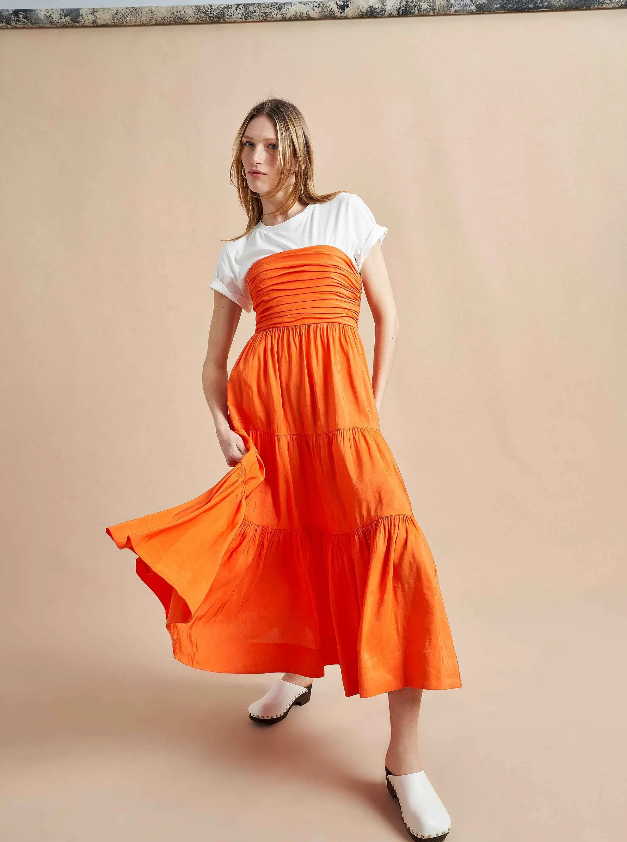 La Ligne Midi Dresses*Sleeveless Sofia Dress Tangerine