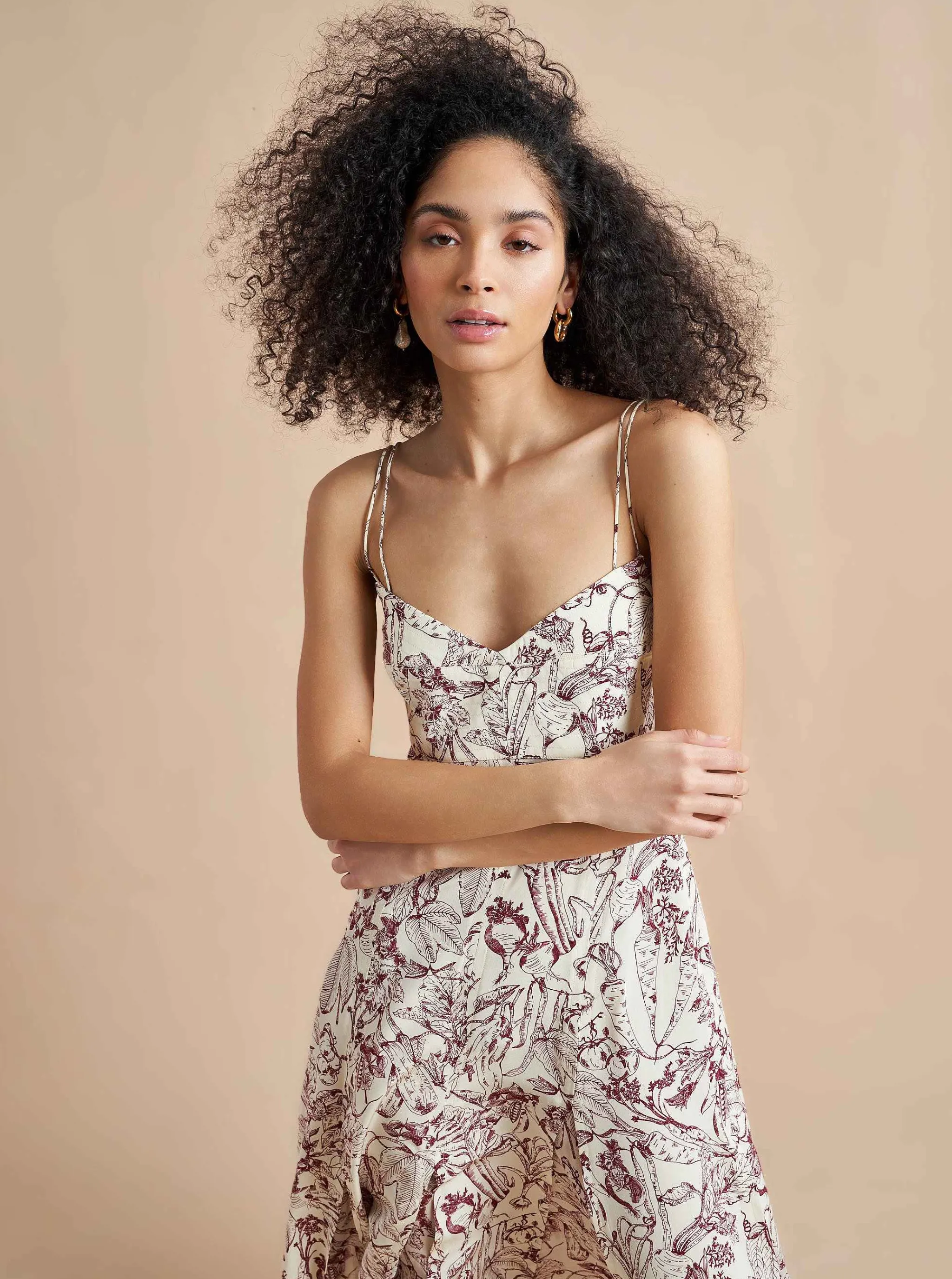 La Ligne Midi Dresses*Luca Dress Burgundy Toile