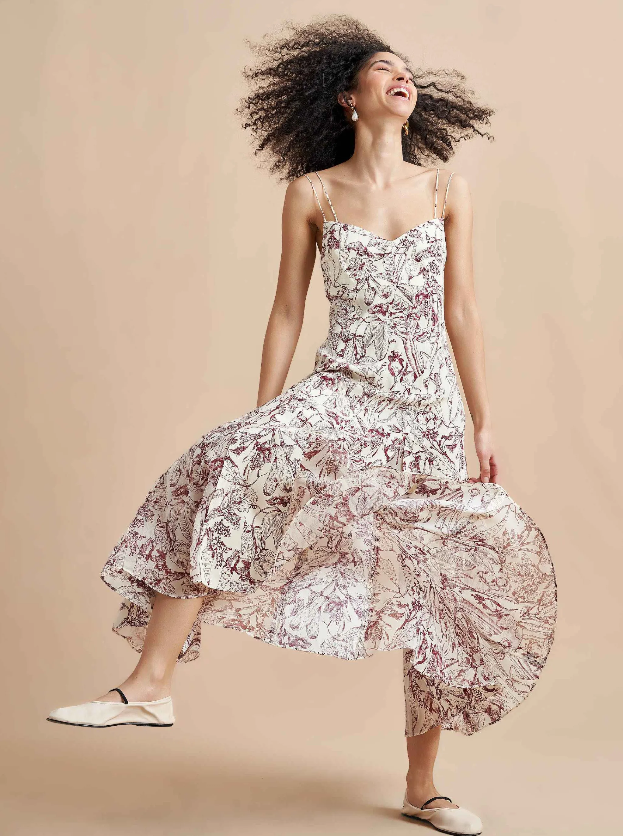 La Ligne Midi Dresses*Luca Dress Burgundy Toile