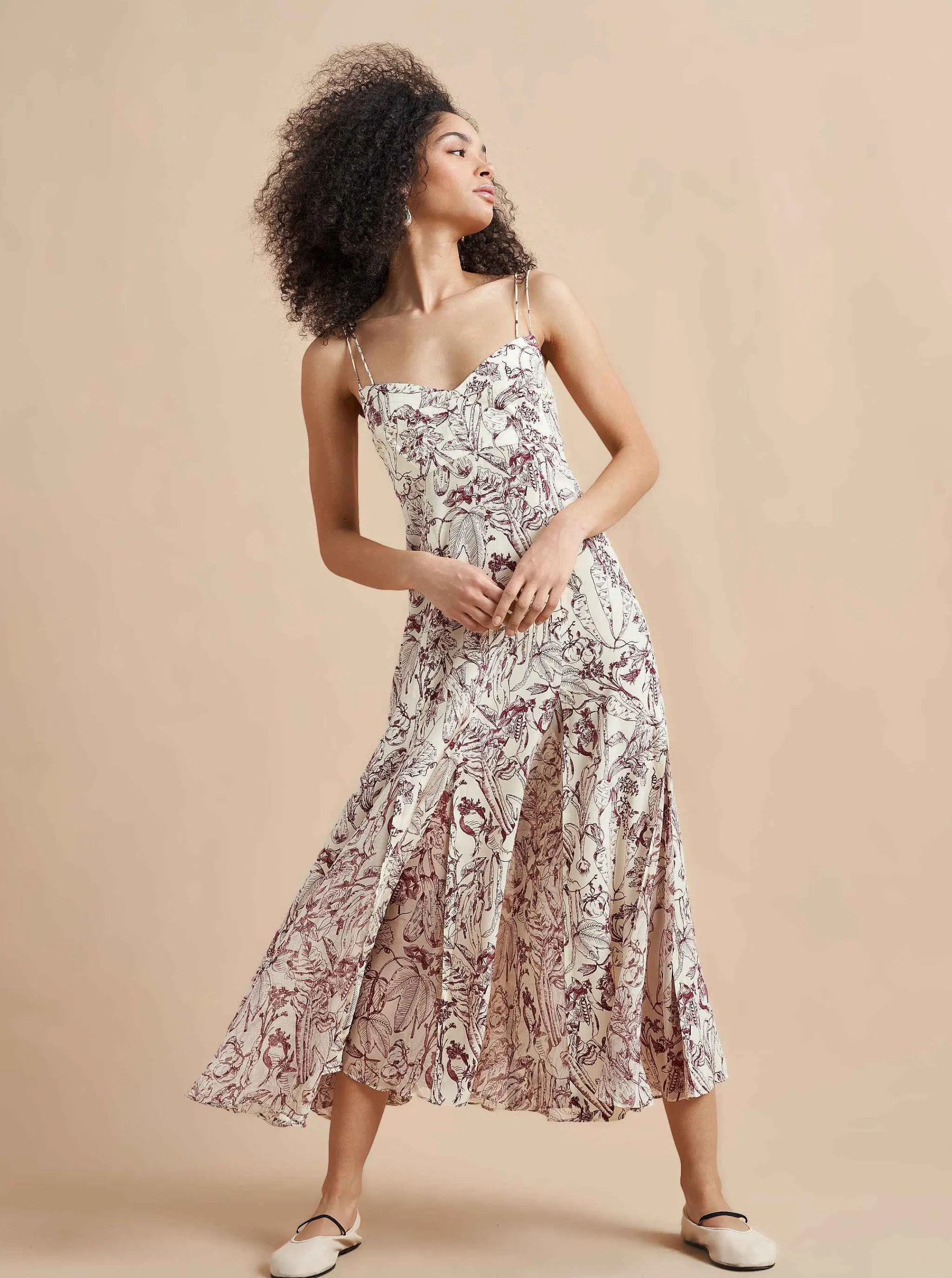 La Ligne Midi Dresses*Luca Dress Burgundy Toile