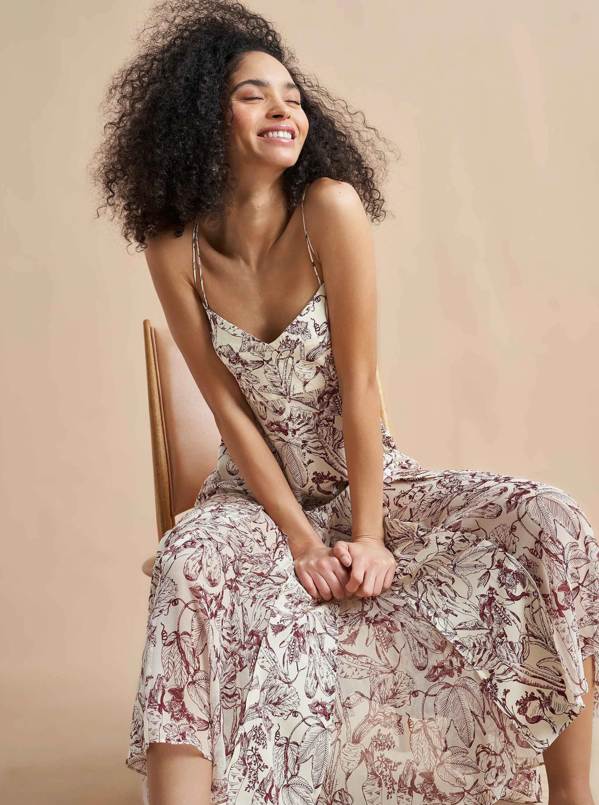 La Ligne Midi Dresses*Luca Dress Burgundy Toile