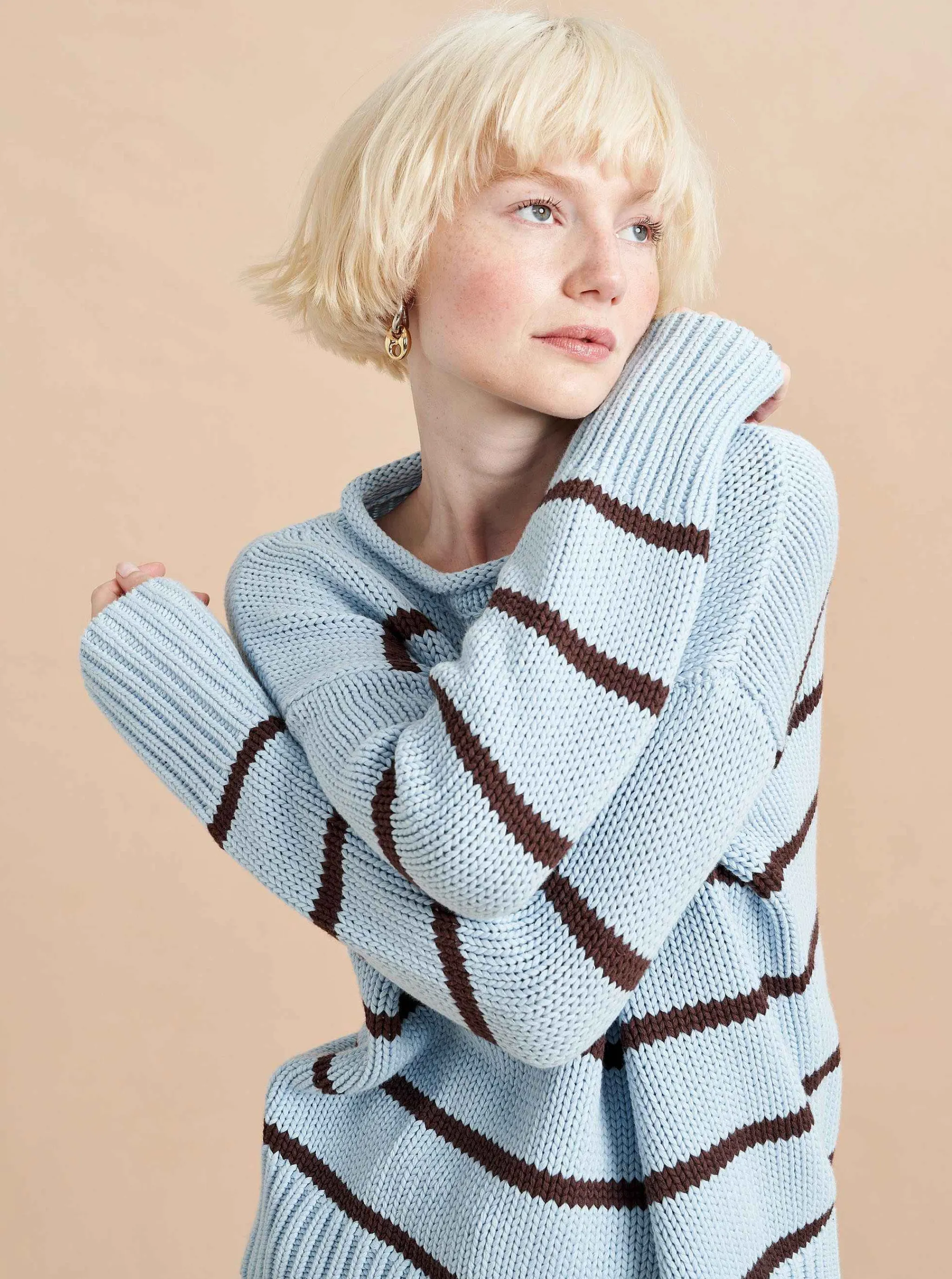 La Ligne Sweaters*Marina Sweater Sky/Chocolate