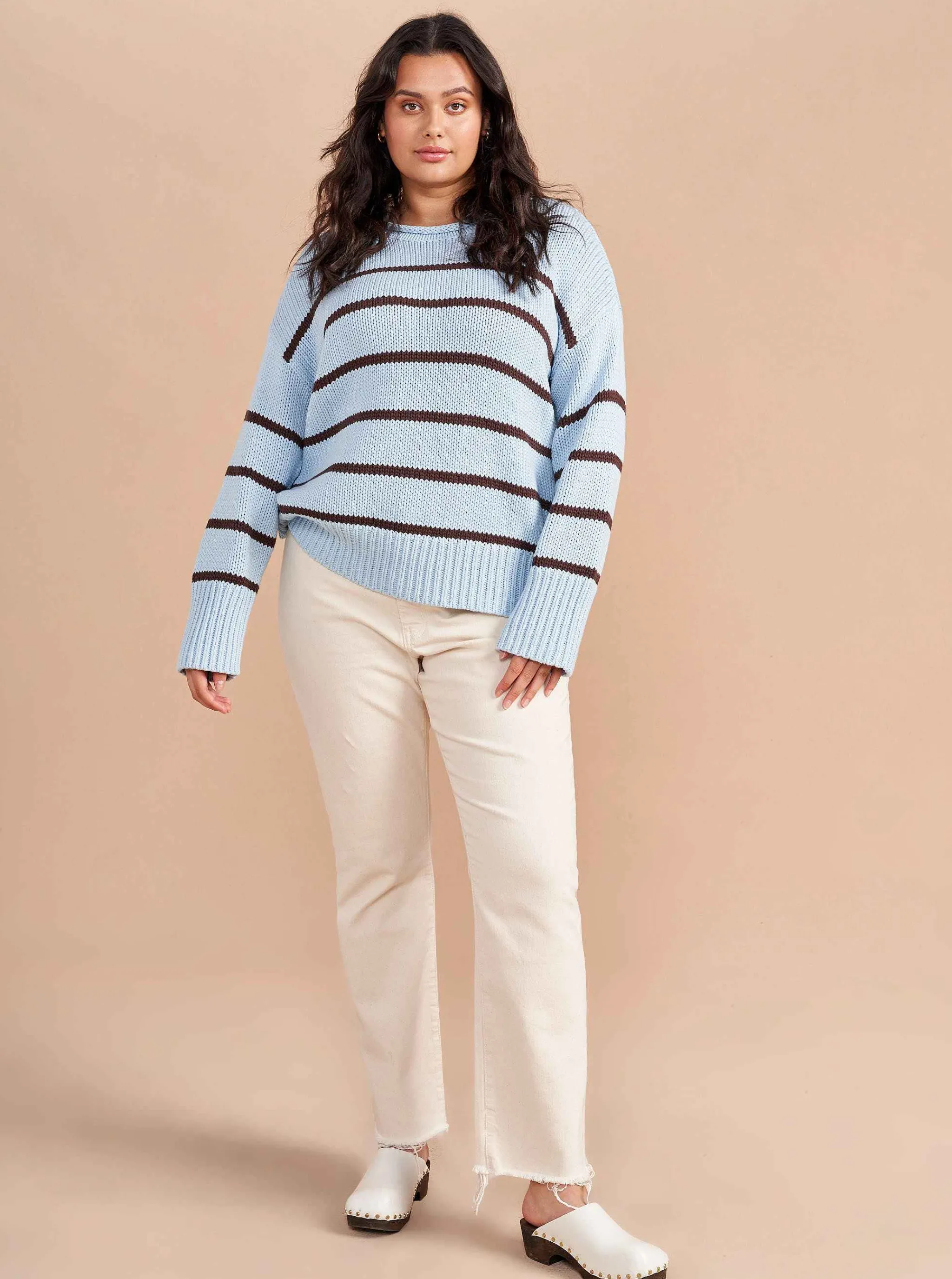 La Ligne Sweaters*Marina Sweater Sky/Chocolate