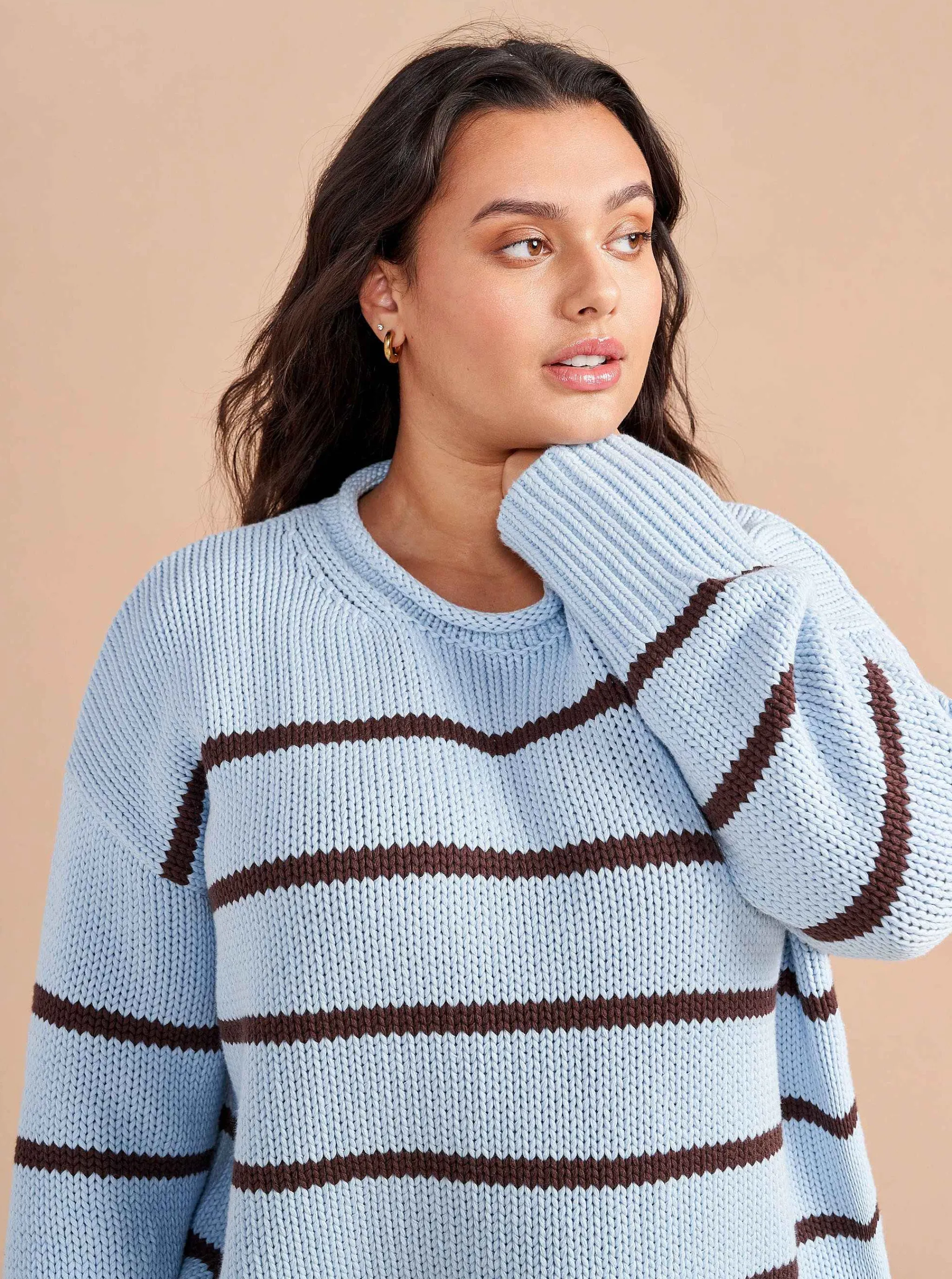 La Ligne Sweaters*Marina Sweater Sky/Chocolate