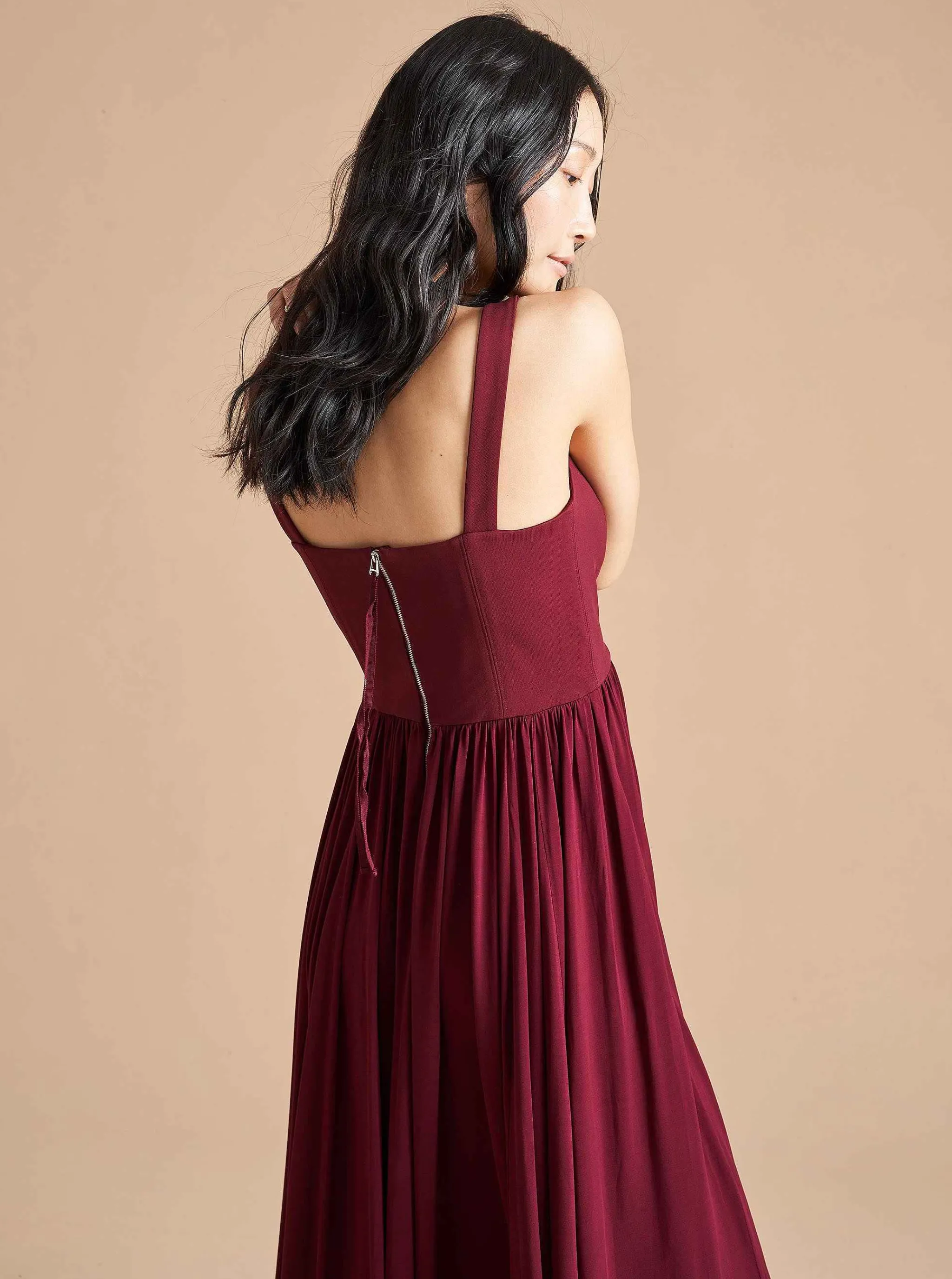La Ligne Midi Dresses*Carey Dress Burgundy