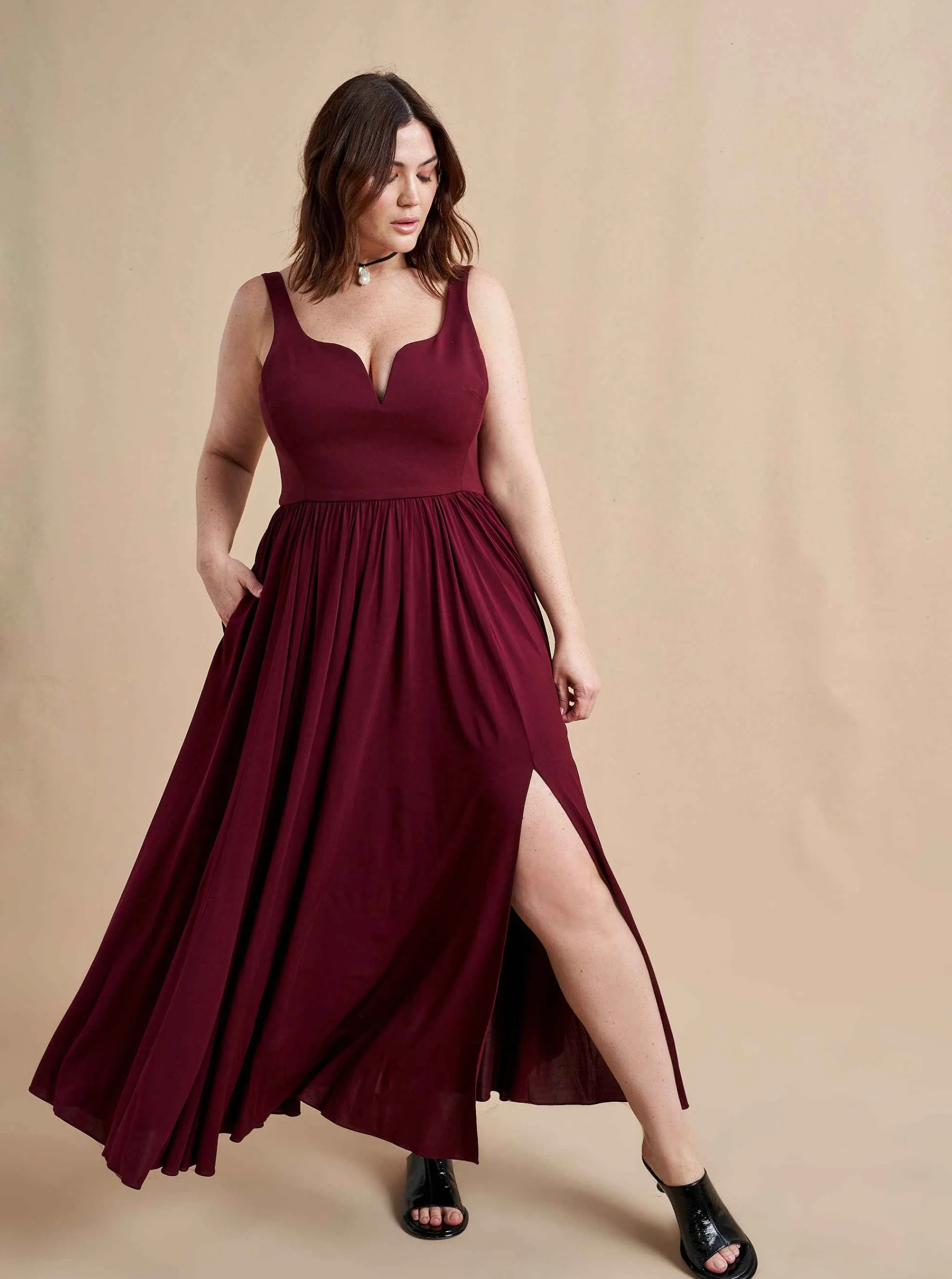 La Ligne Midi Dresses*Carey Dress Burgundy