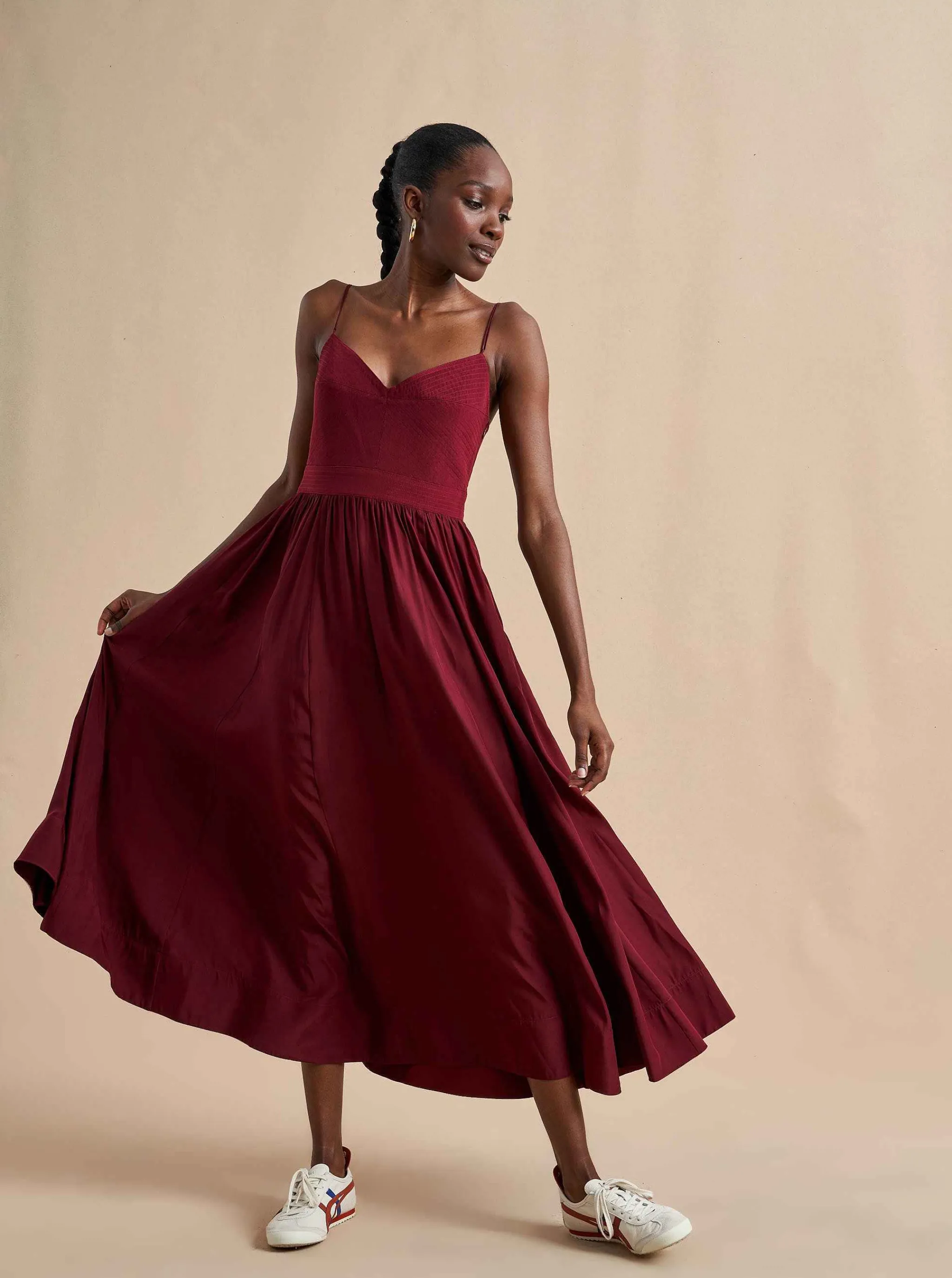 La Ligne Midi Dresses*Tracy Dress Burgundy