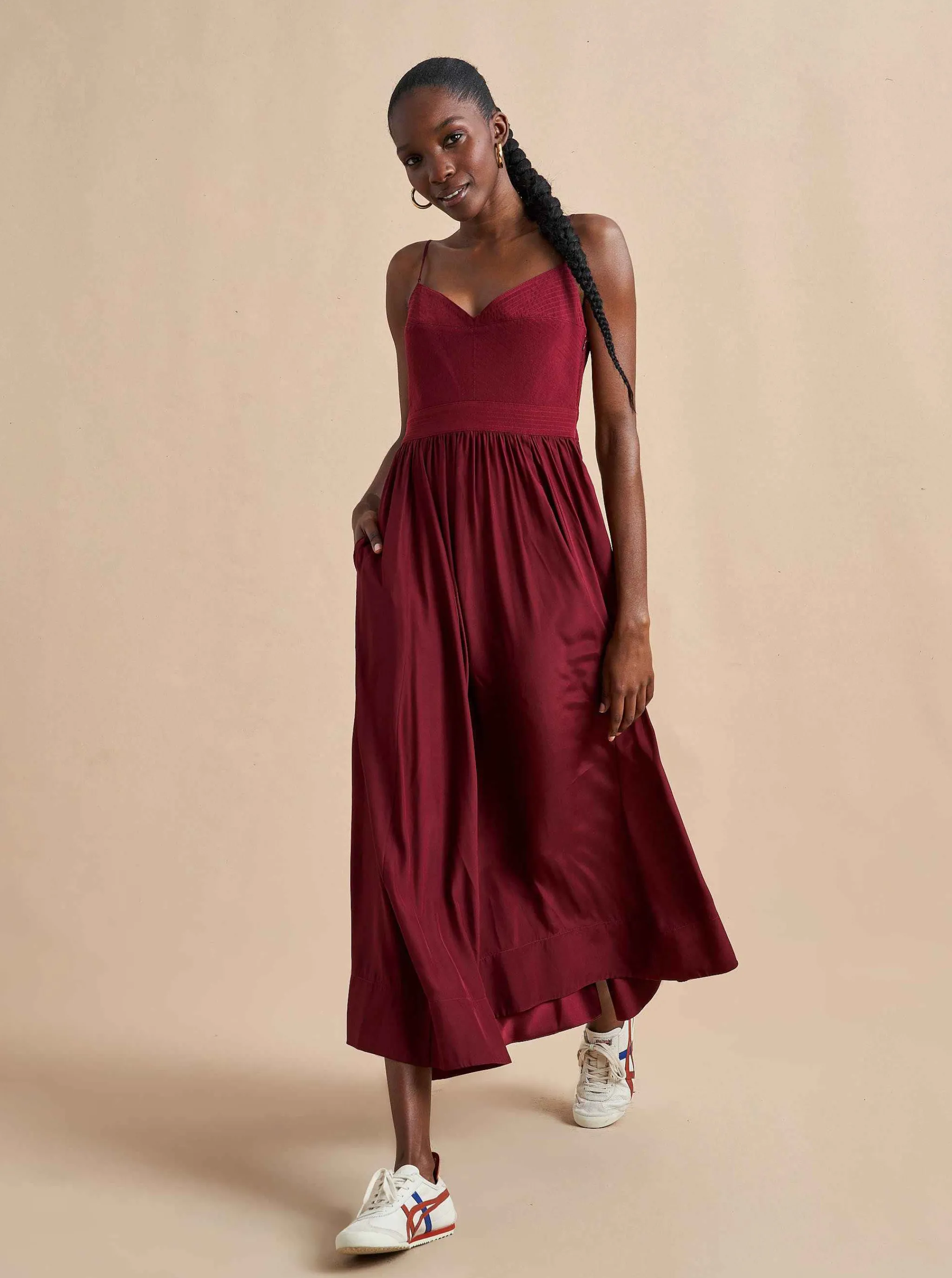 La Ligne Midi Dresses*Tracy Dress Burgundy