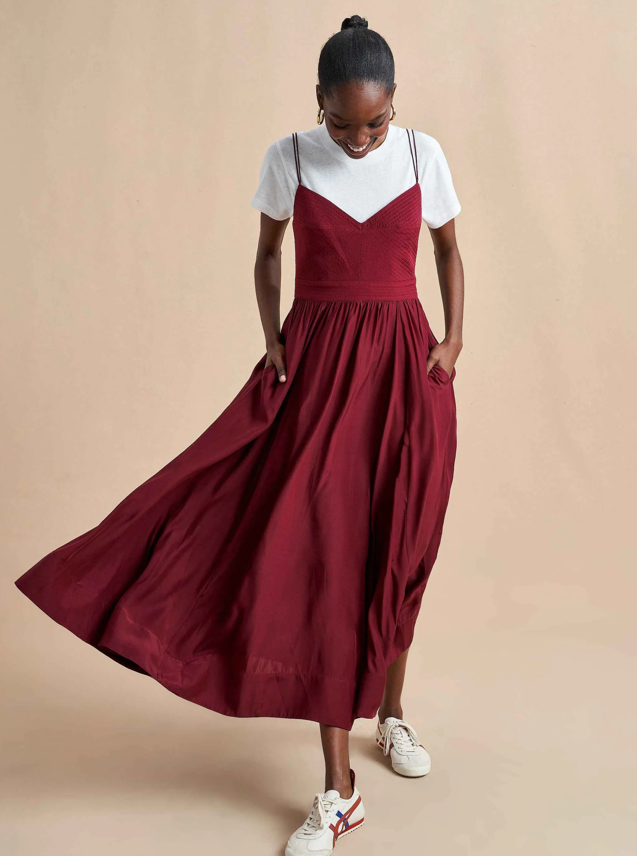 La Ligne Midi Dresses*Tracy Dress Burgundy
