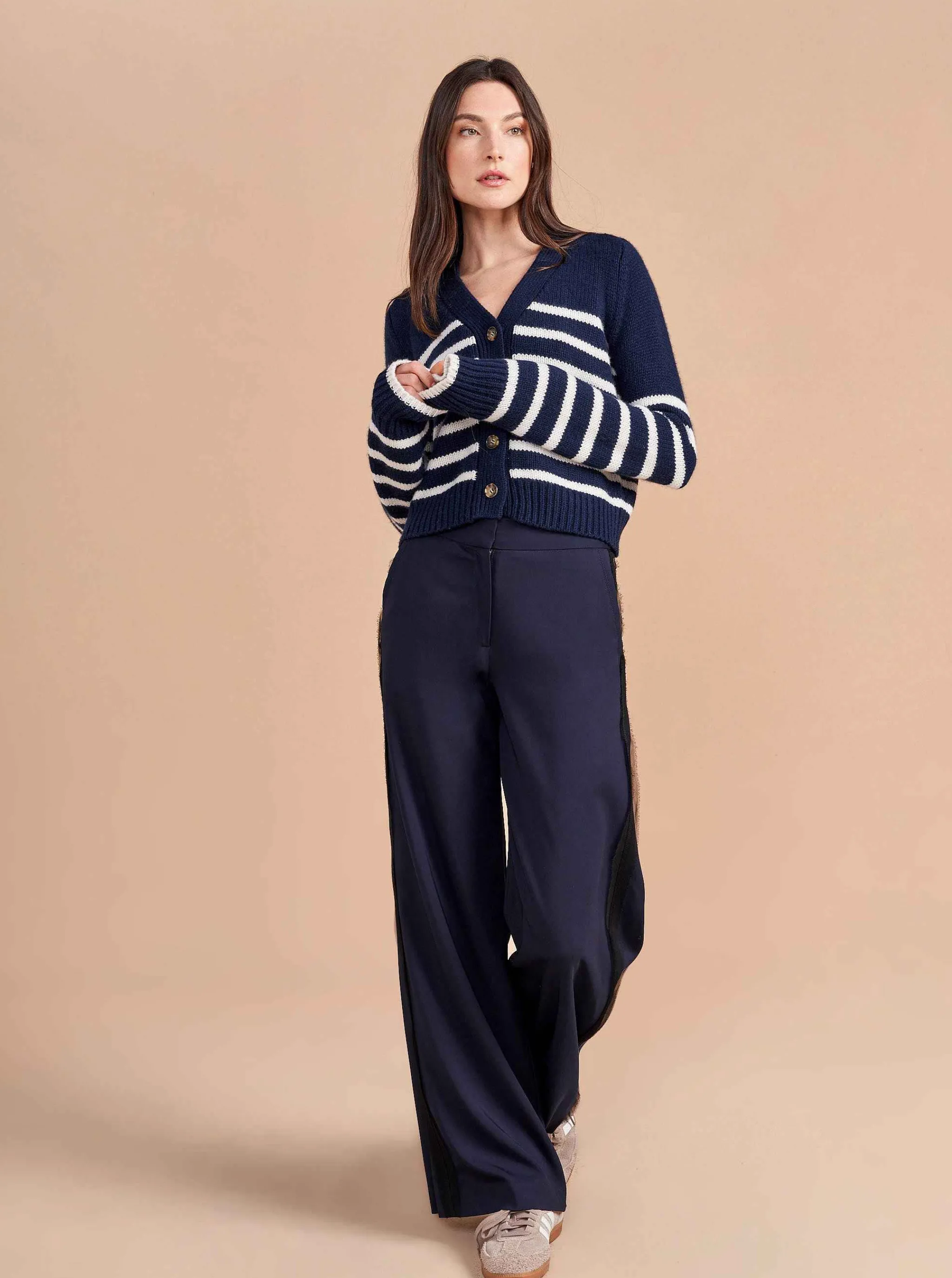 La Ligne Cardigans*Mini Marin Cardigan Navy/Cream