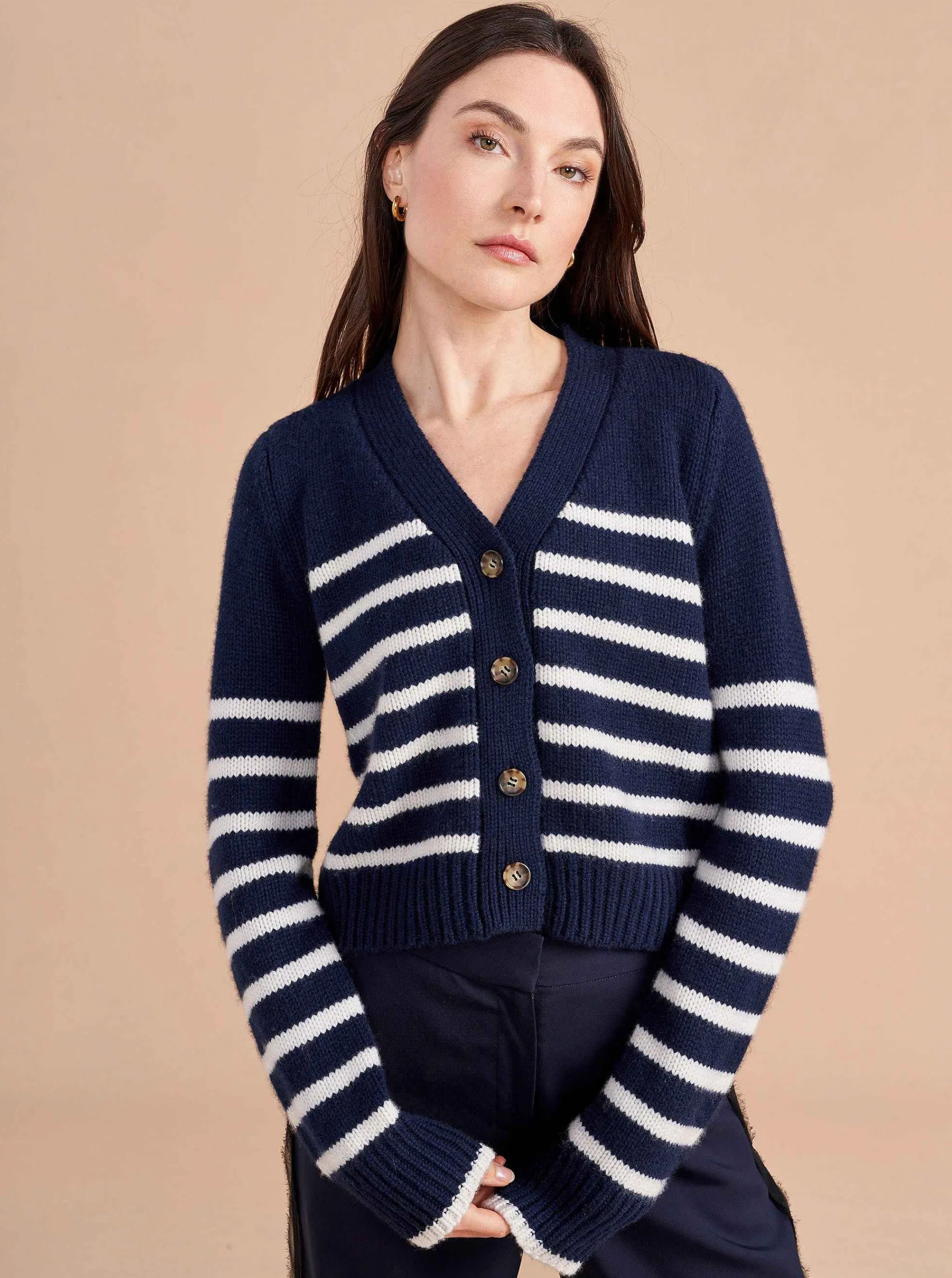 La Ligne Cardigans*Mini Marin Cardigan Navy/Cream