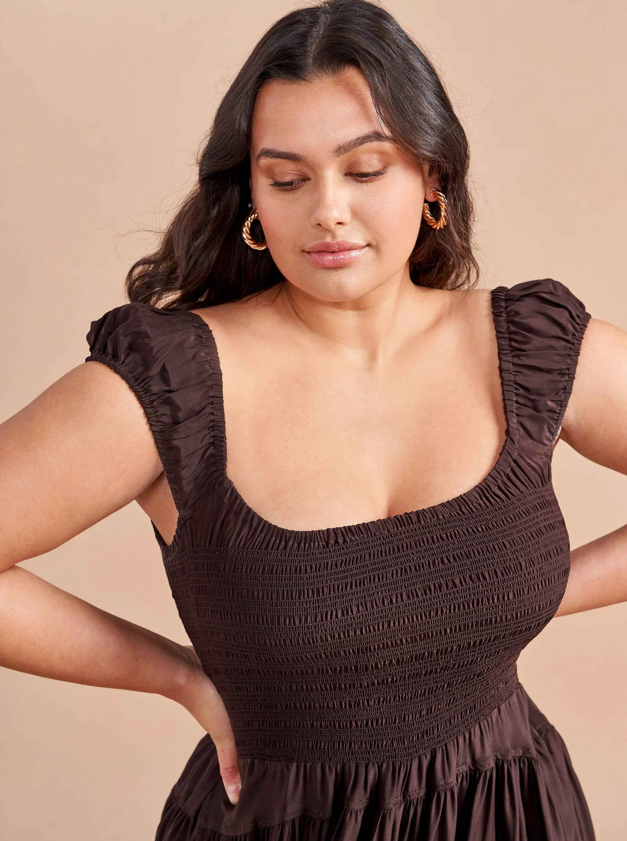 La Ligne Midi Dresses*Silk Vivian Dress Chocolate