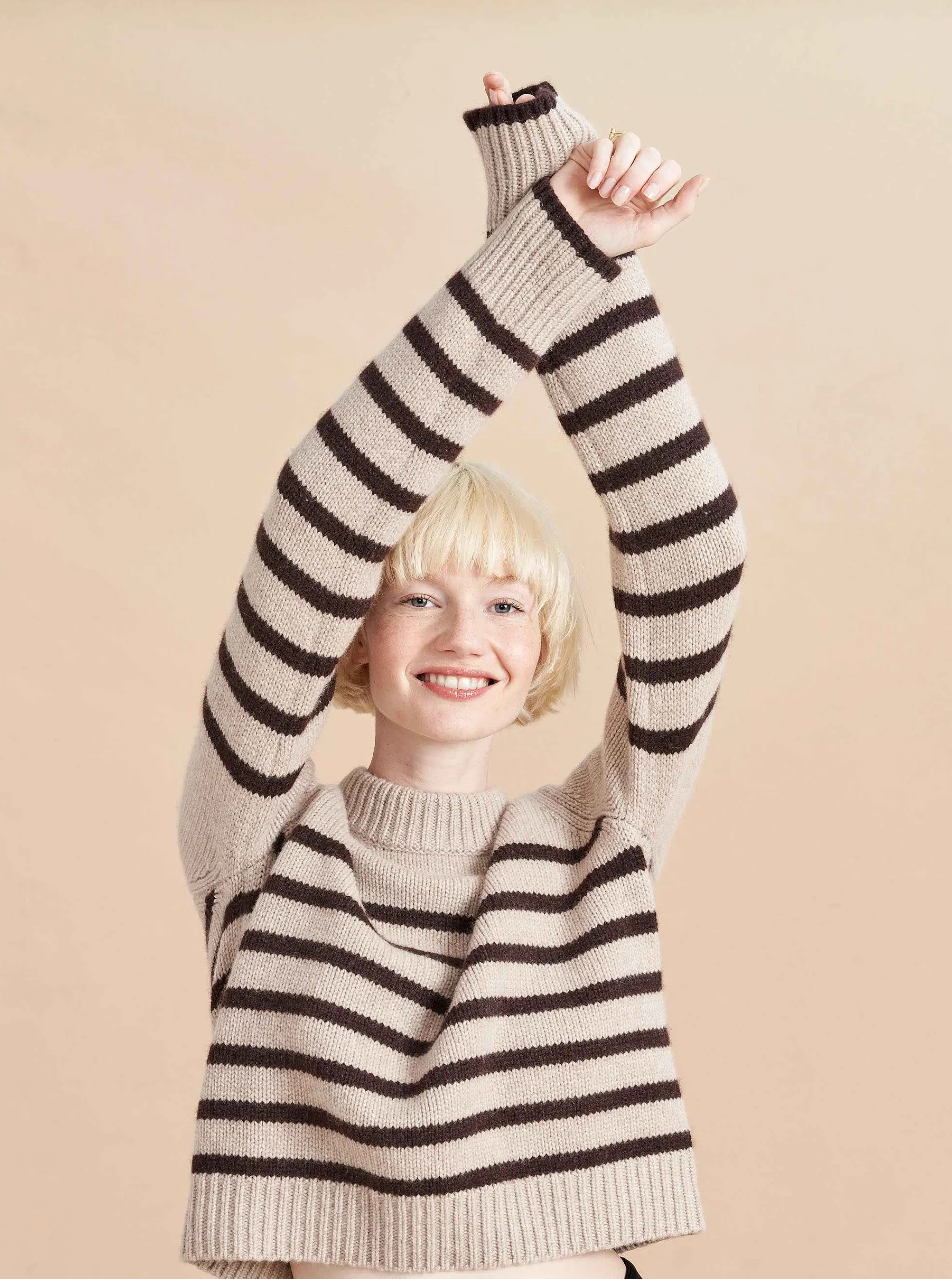 La Ligne Sweaters*Mini Marin Sweater Tan/Chocolate