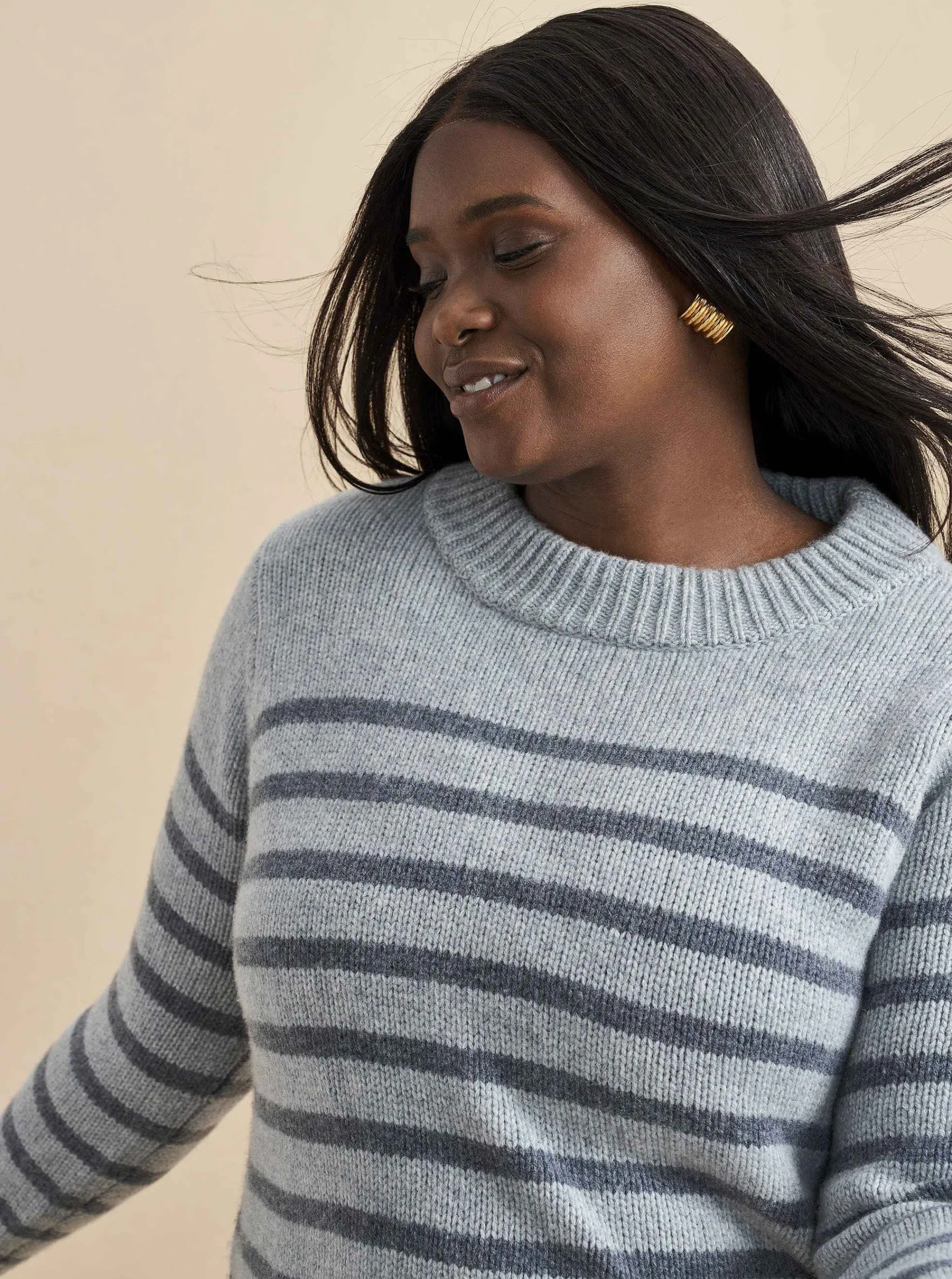 La Ligne Sweaters*Mini Marin Sweater Grey/Dark Grey