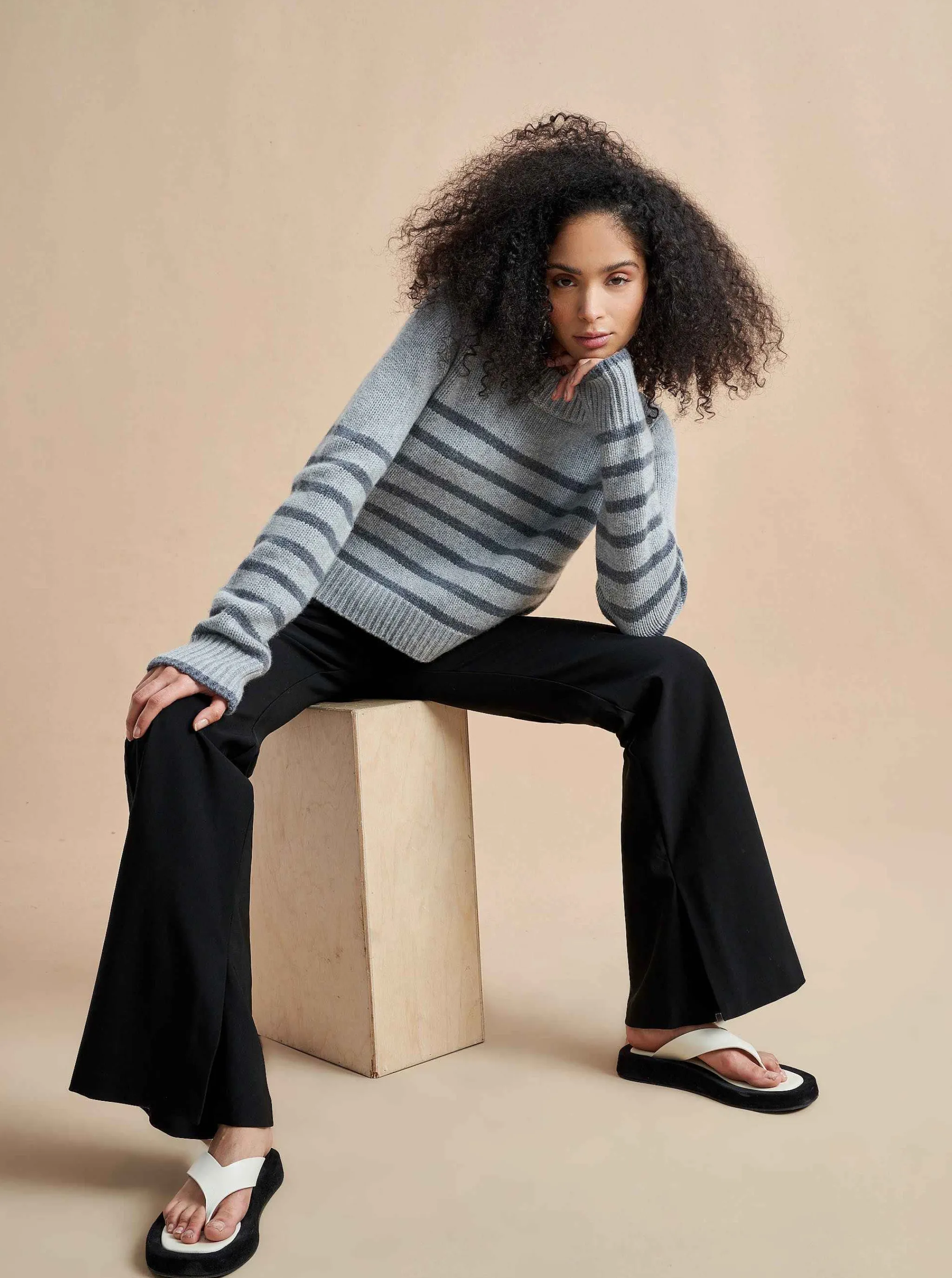 La Ligne Sweaters*Mini Marin Sweater Grey/Dark Grey