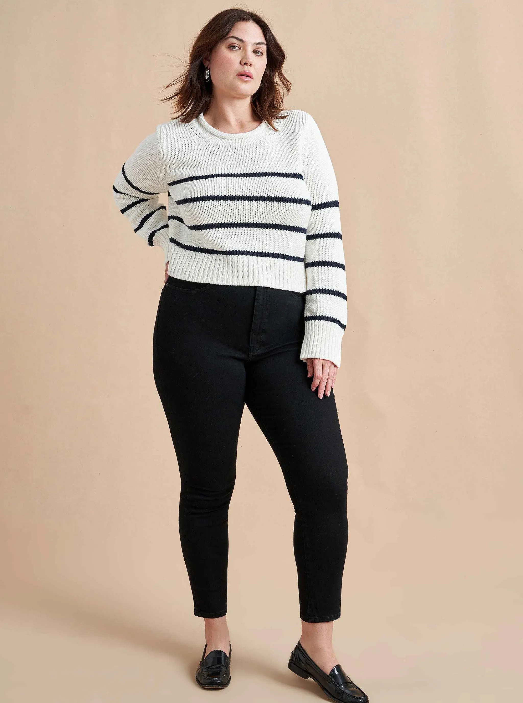 La Ligne Sweaters*Mini Marina Sweater Ivory/Navy