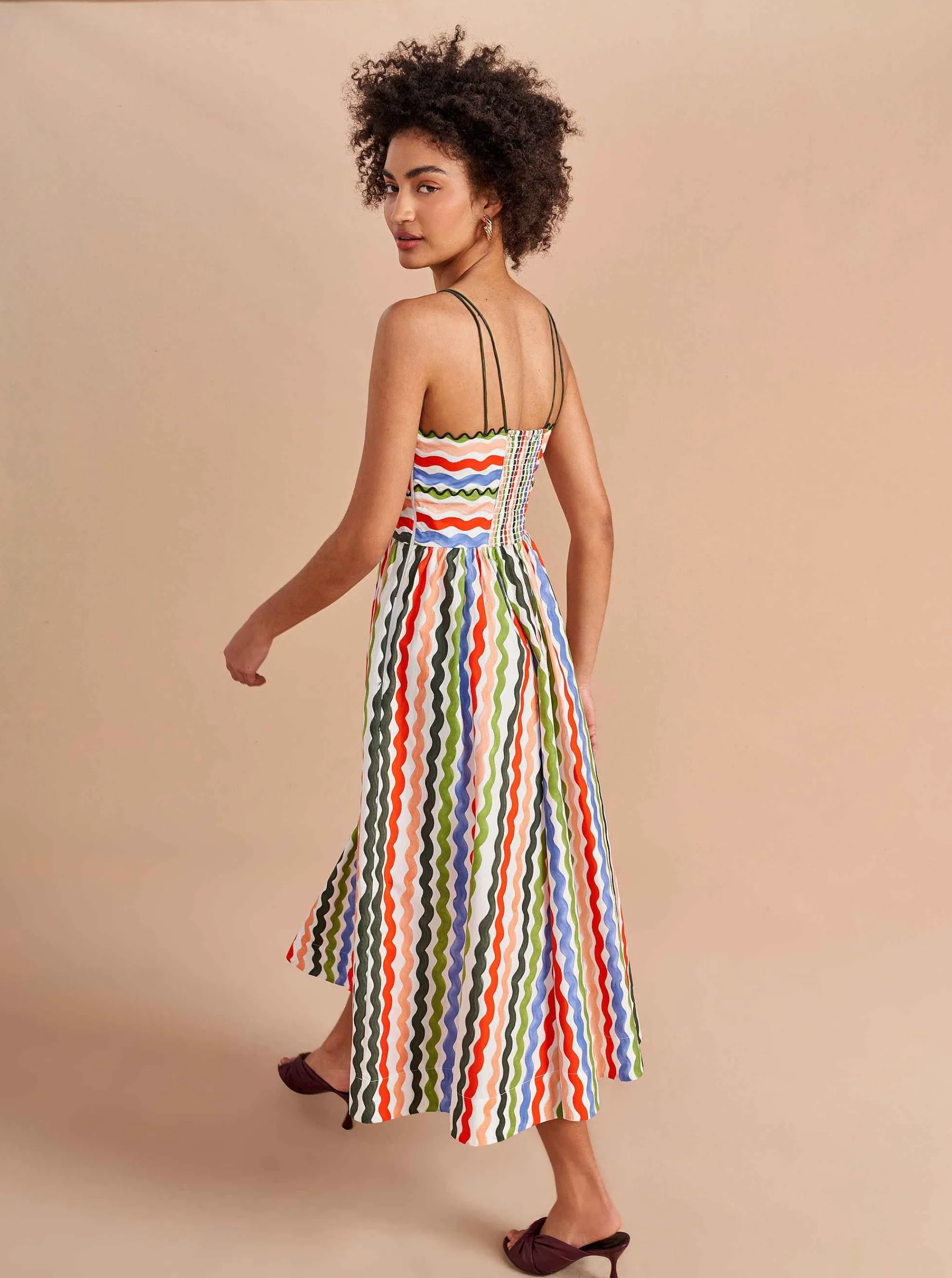La Ligne Midi Dresses*Jamie Dress Squiggle/Stripe