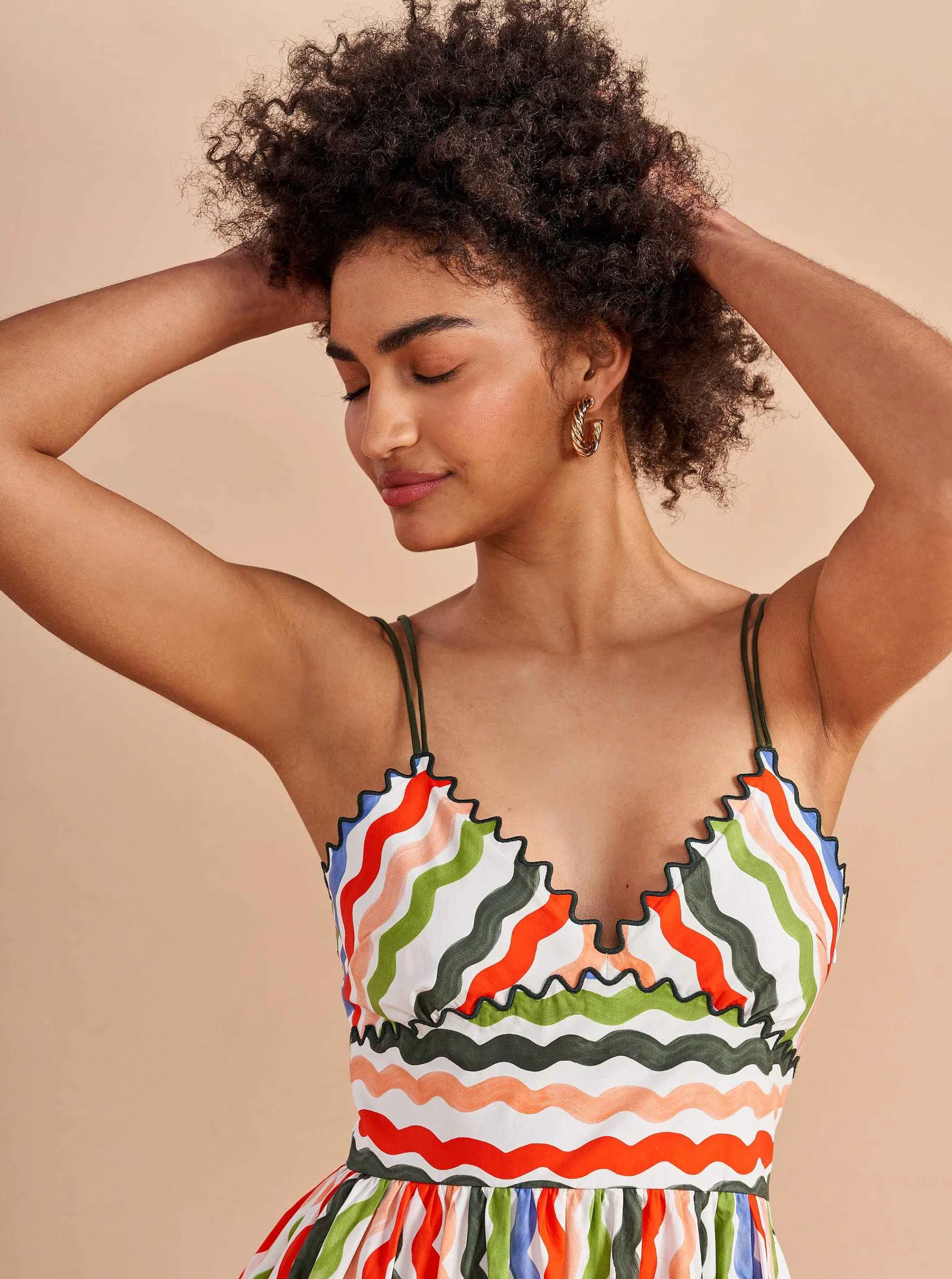 La Ligne Midi Dresses*Jamie Dress Squiggle/Stripe