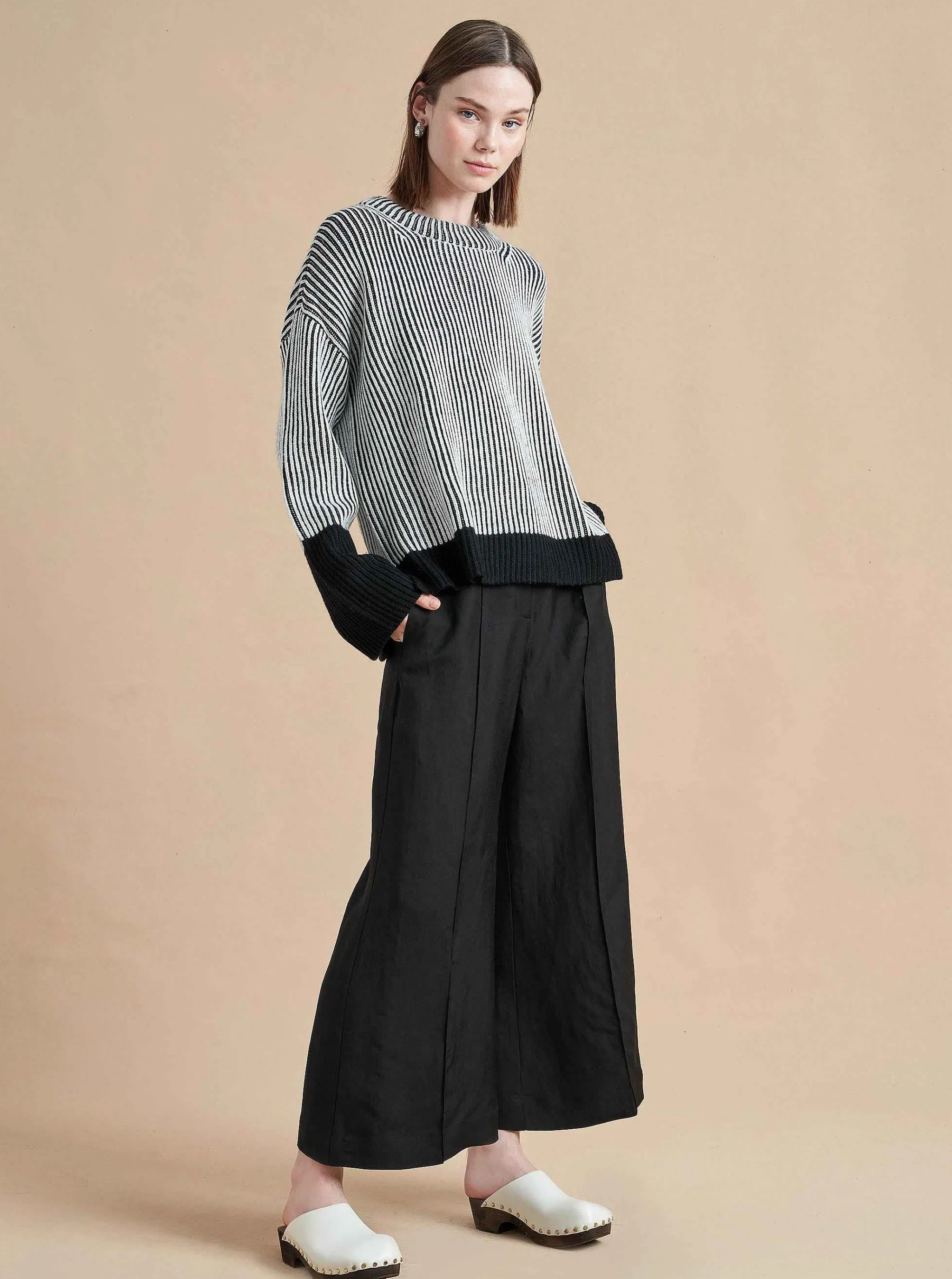 La Ligne Sweaters*Aaa Sweater Cream/Black